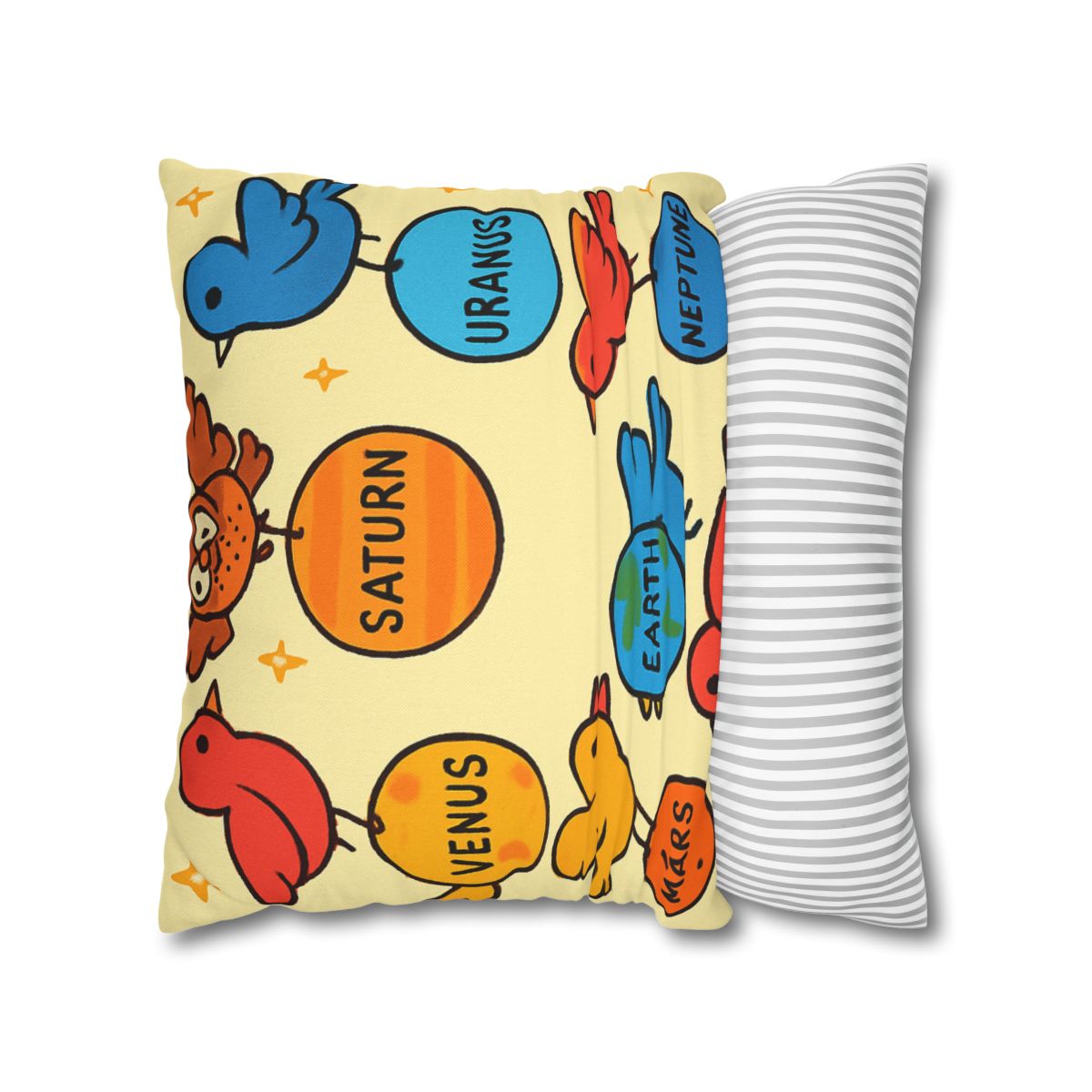 Solar System Circus Of Birds soft cotton pillow cases