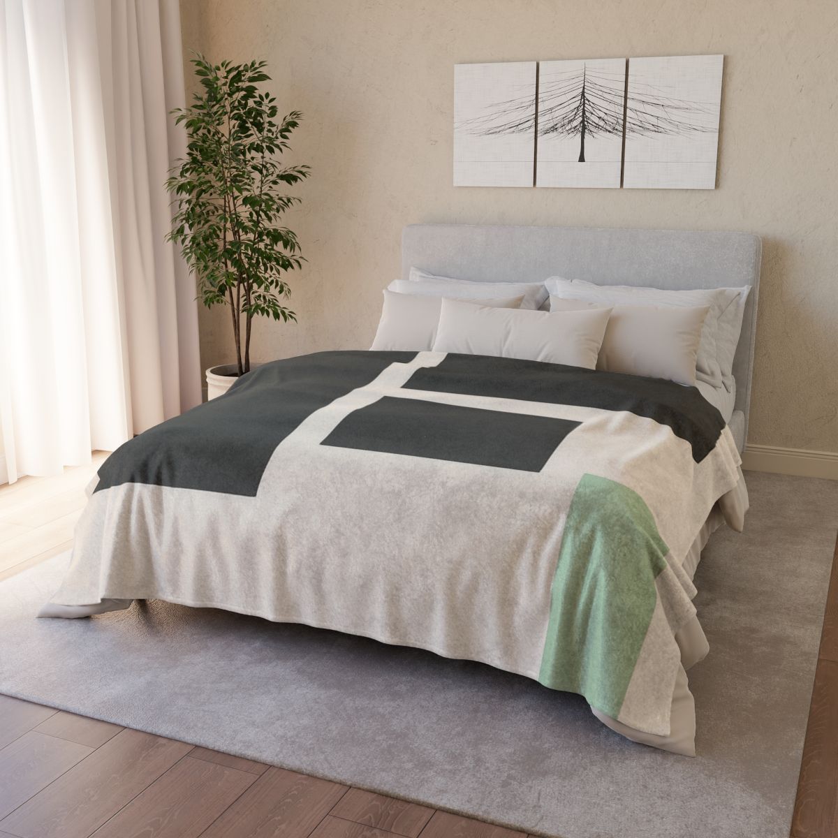 Offset Rectangle Quartet designer printed blankets
