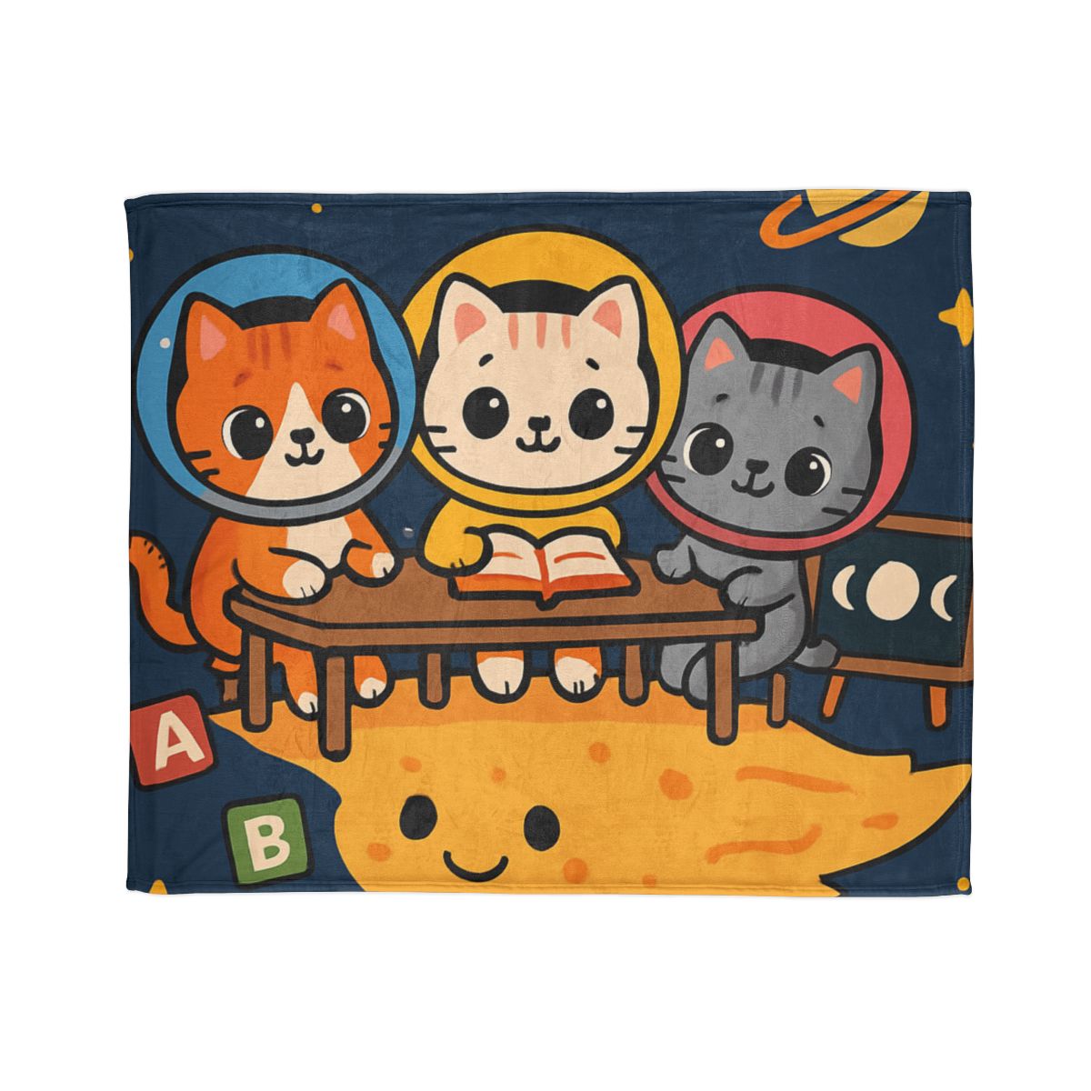 Comet Classroom With Curious Kittens unique gift blanketscustom blankets