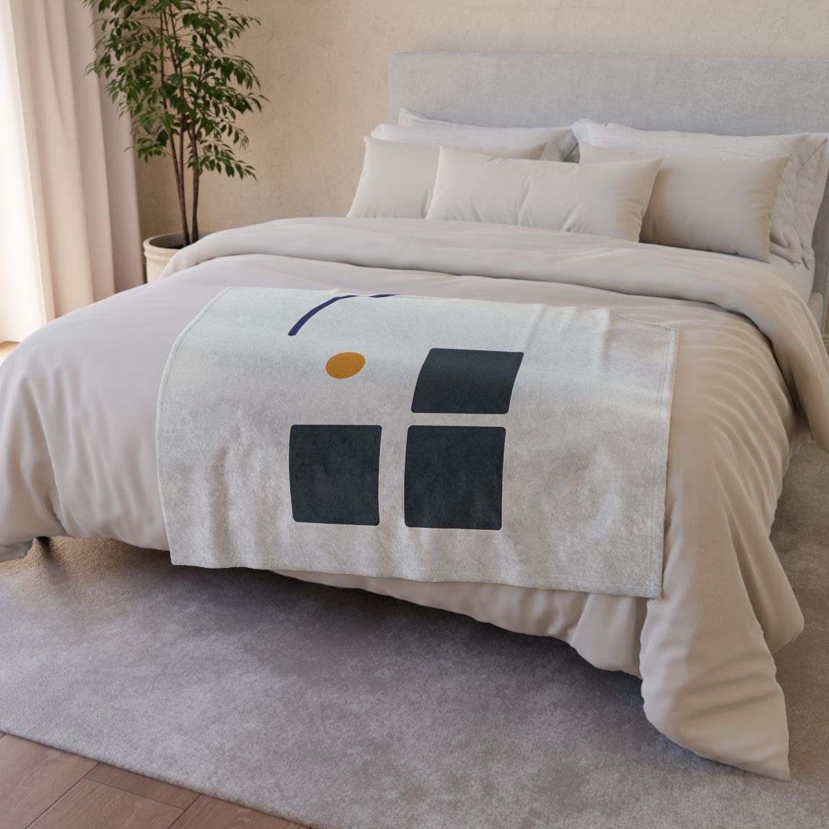 Missing Cell Grid With Offset Arc soft fleece blankets