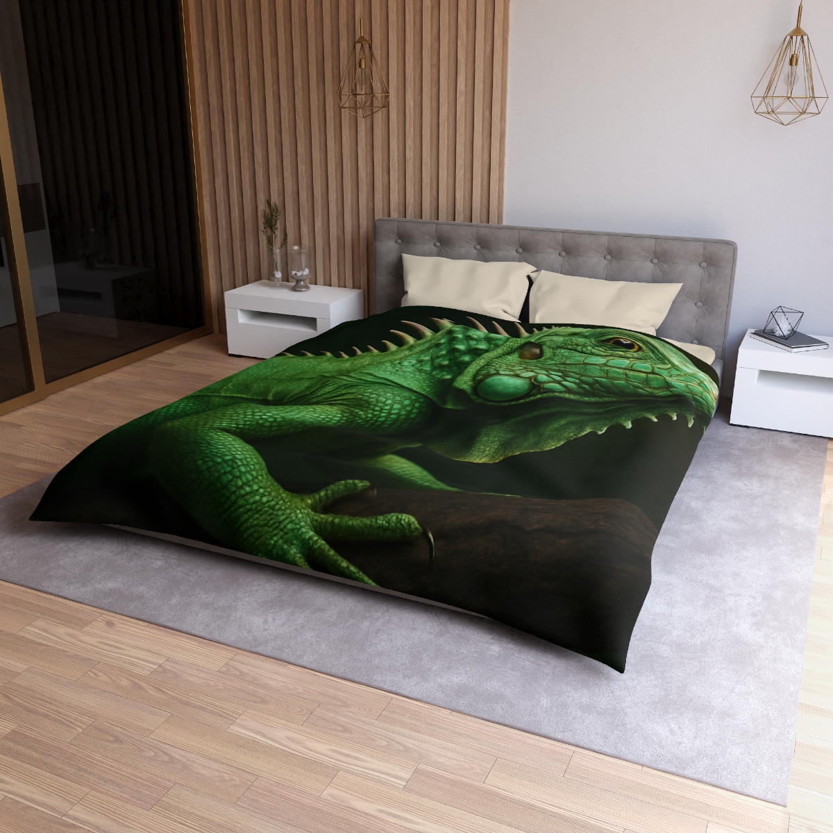 Mirror Glide Green Iguana duvets for gifts