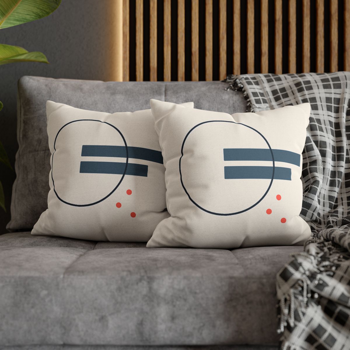 Offset Ring With Split Bars designer print pillow cases