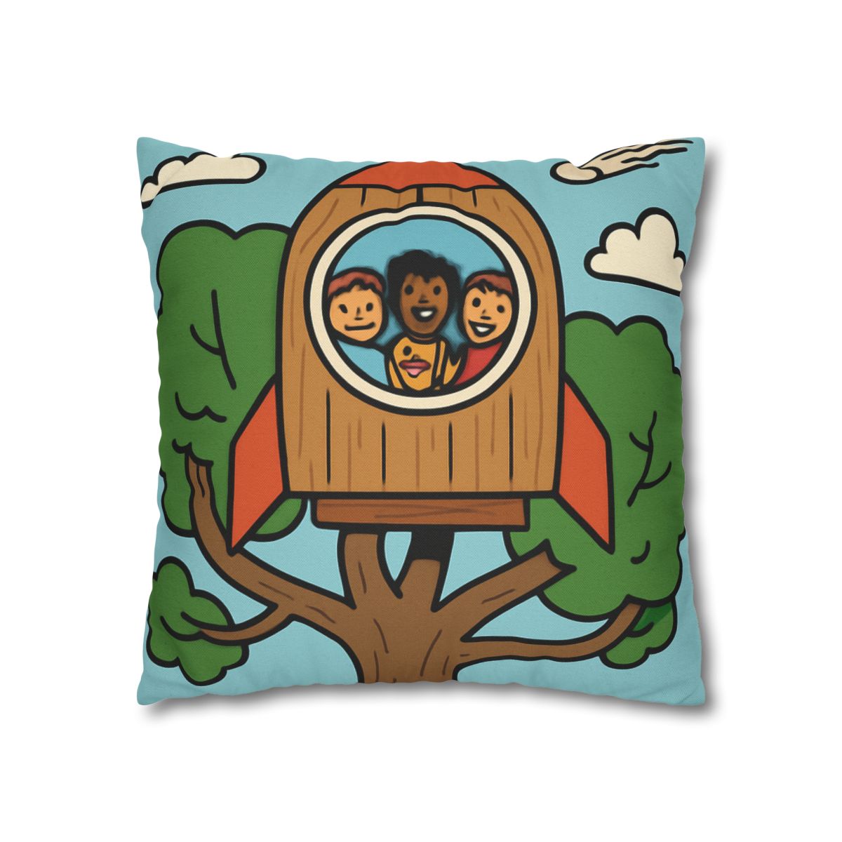 Time Traveling Treehouse Rocket stylish decorative pillowcases