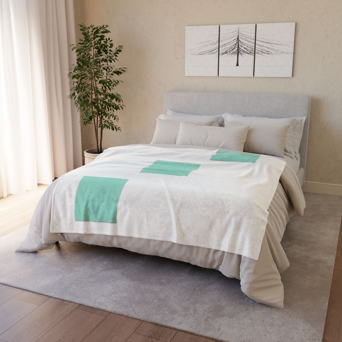 Offset Square Ladder Motif trendy patterned blankets