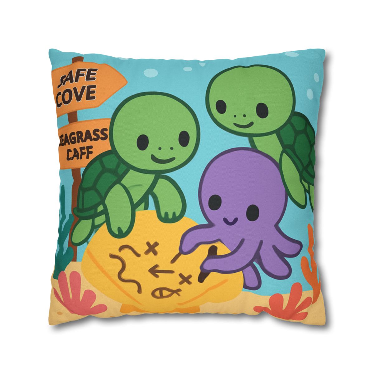 Coral Reef Map Makers comfortable bedding pillow covers