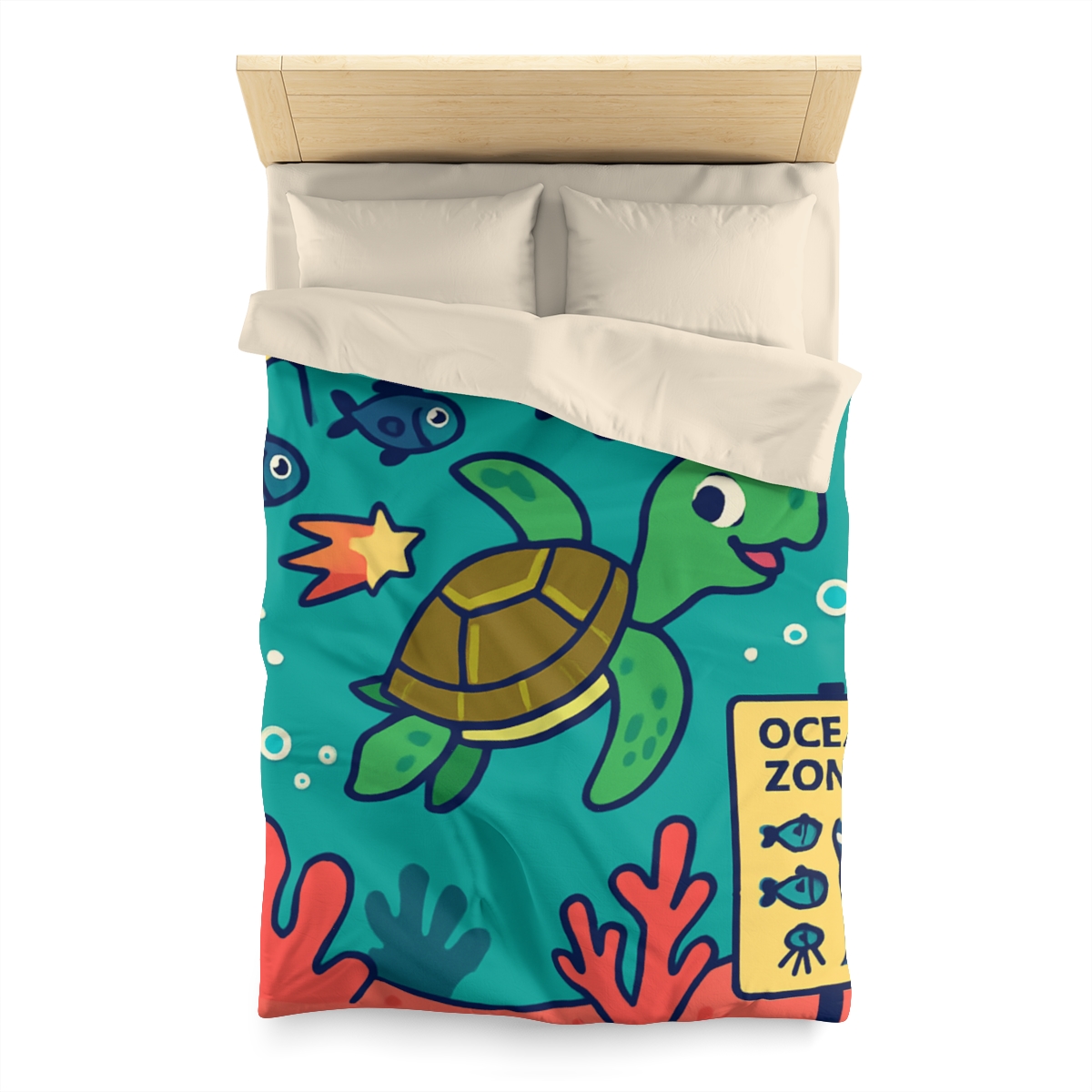 Coral Comet Turtle Parade unique patterned duvets