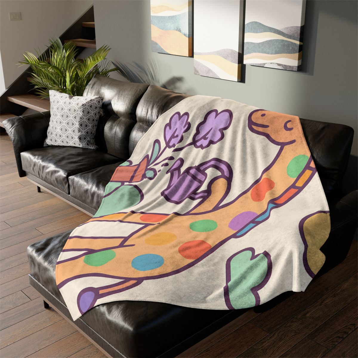 Cloud Garden With Rainbow Giraffe warm winter blankets