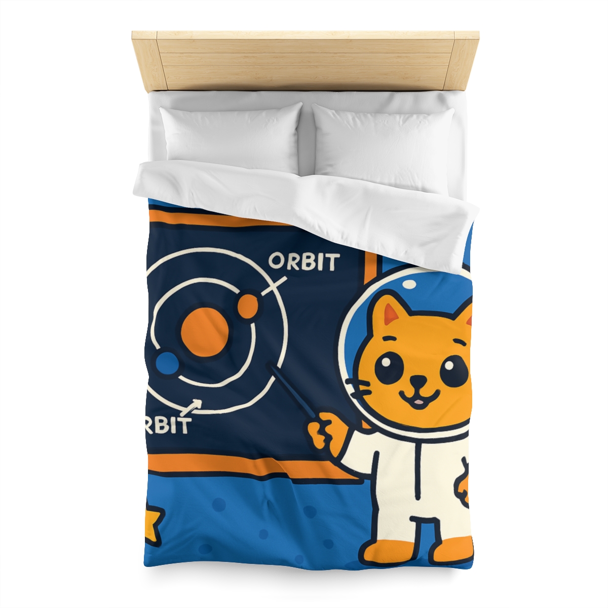Comet Classroom Cat And The Orbit Chalkboard unique patterned duvets