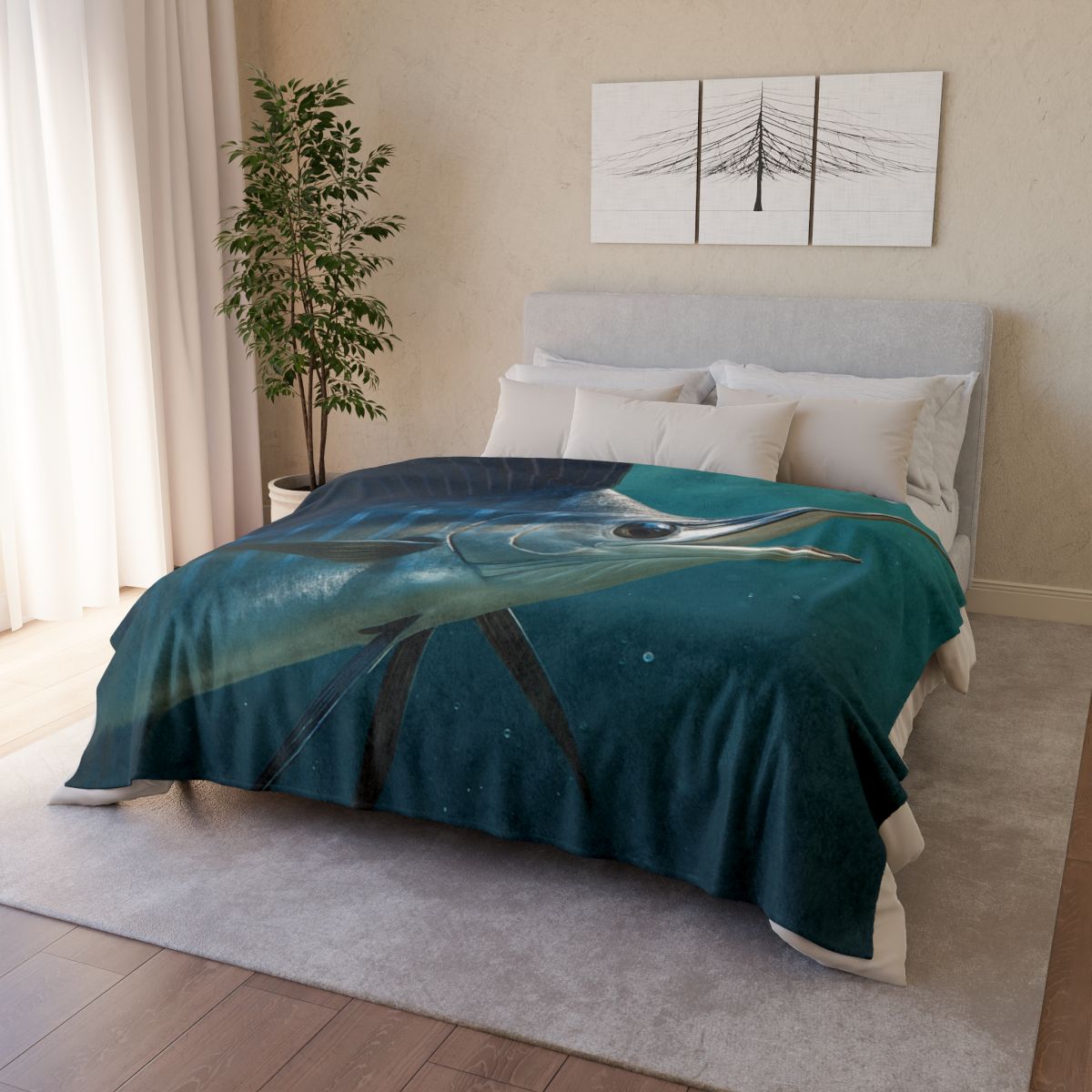 Nebula Flash Sailfish stylish throw blankets