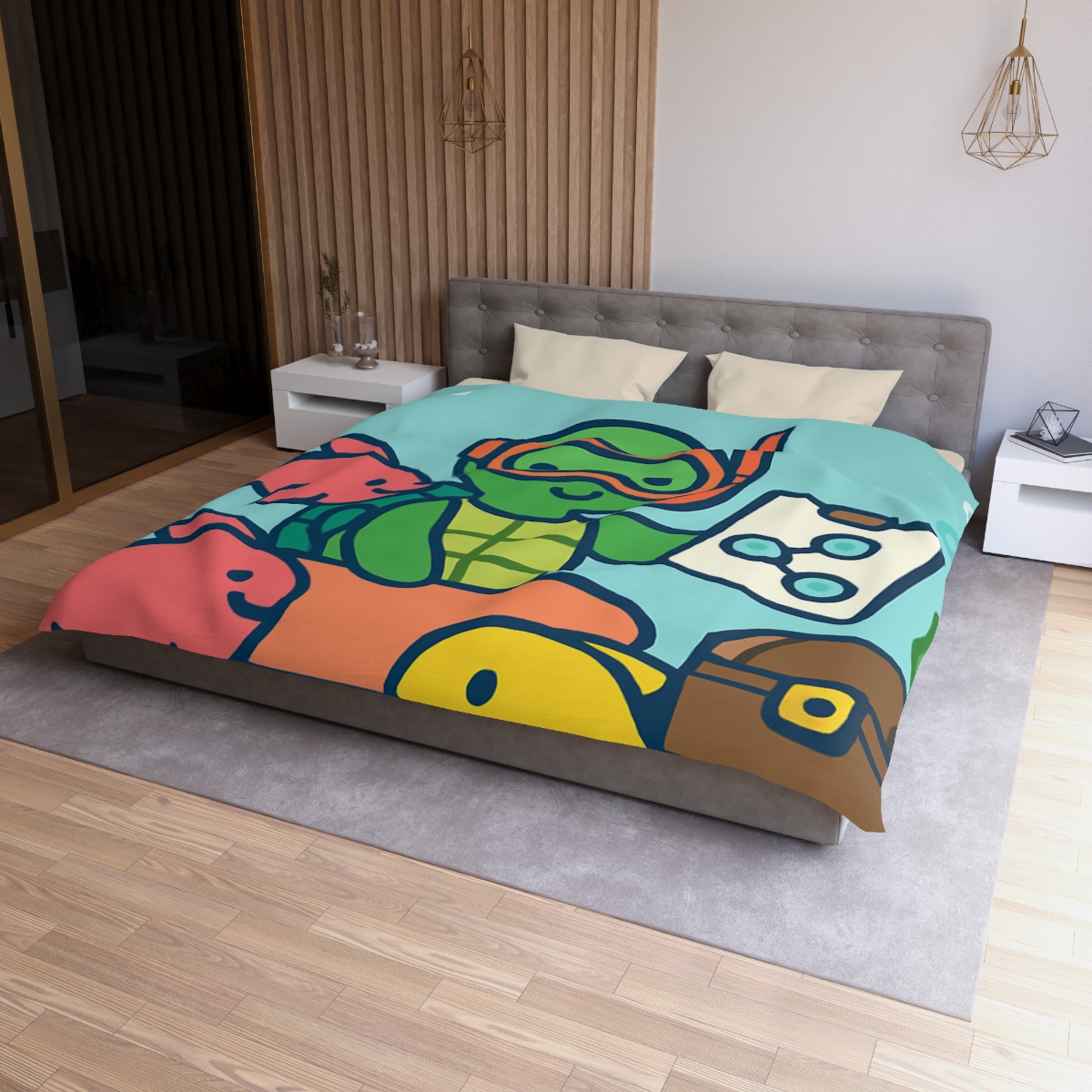 Coral Reef Science Club Turtle personalized bedding duvets