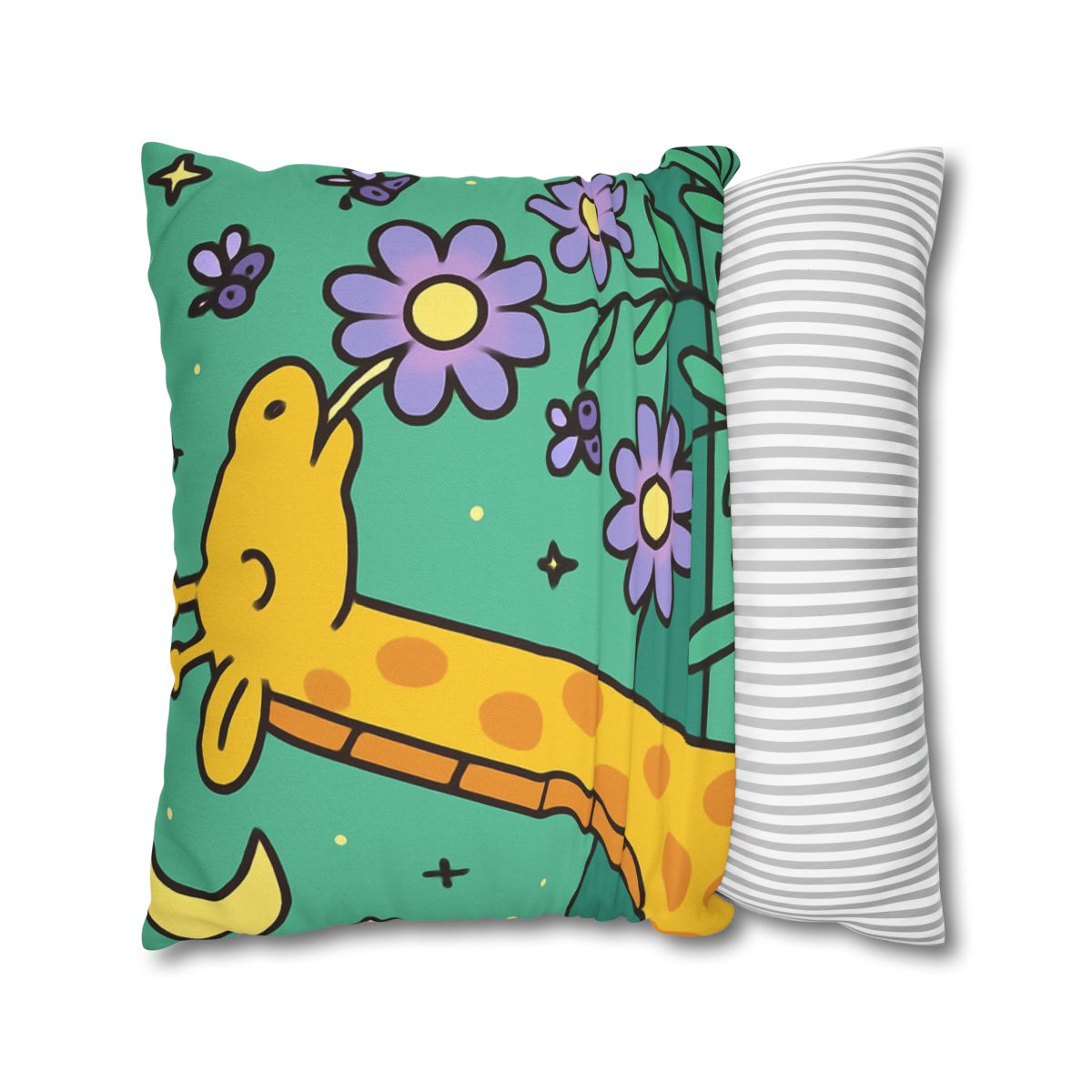 Galactic Garden Giraffe designer print pillow cases