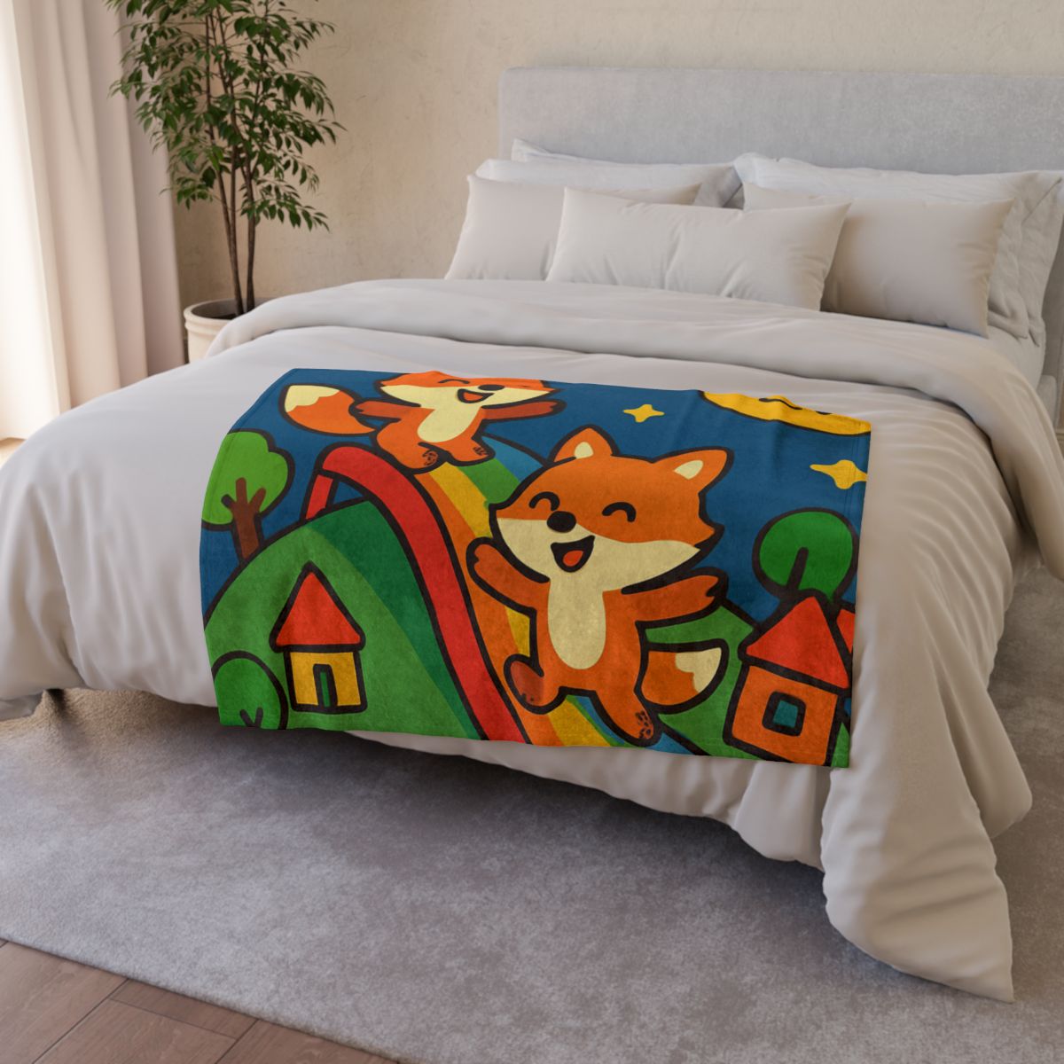 Planet Playground Of The Friendly Foxes unique gift blanketscustom blankets