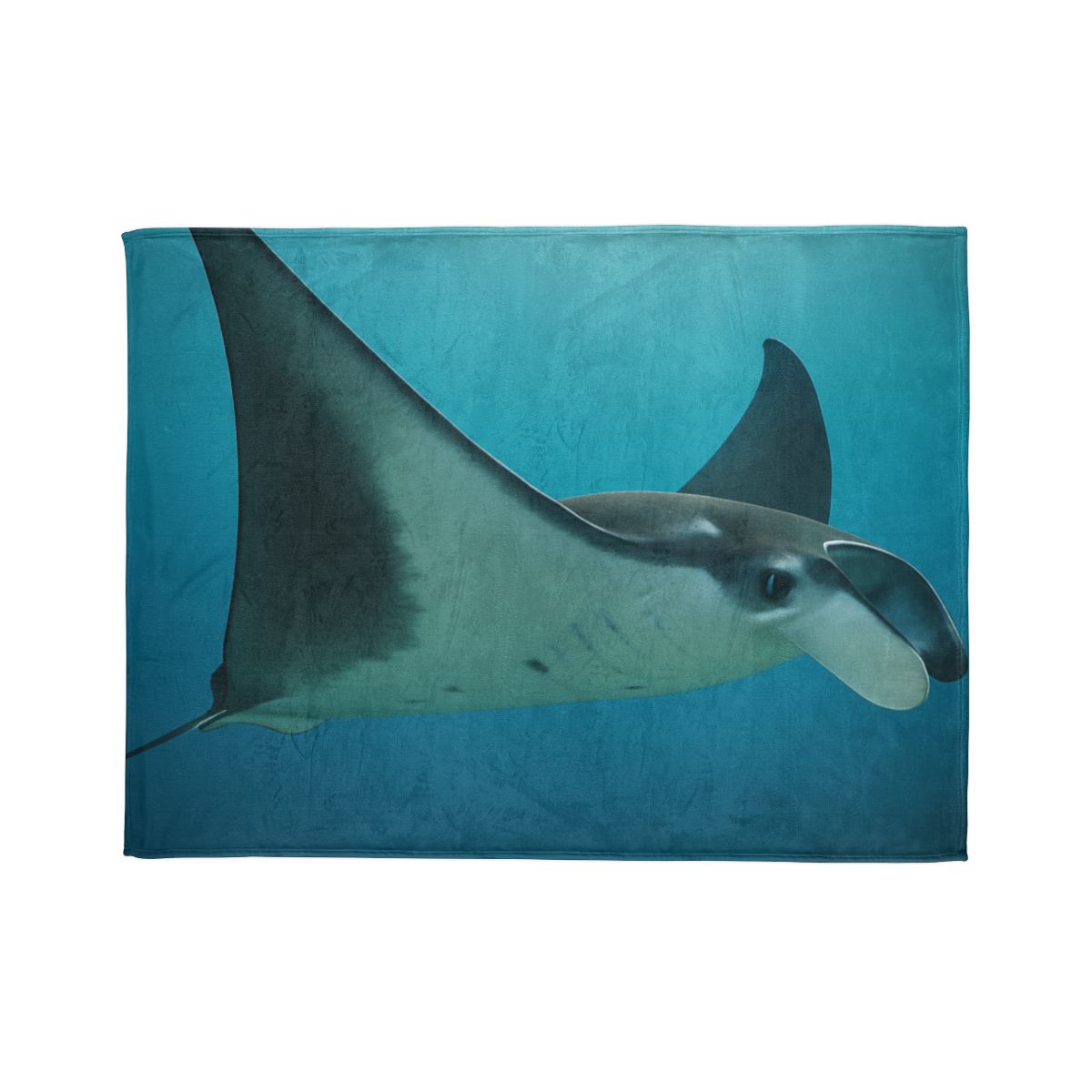 Tidal Wings Reef Manta Ray stylish throw blankets