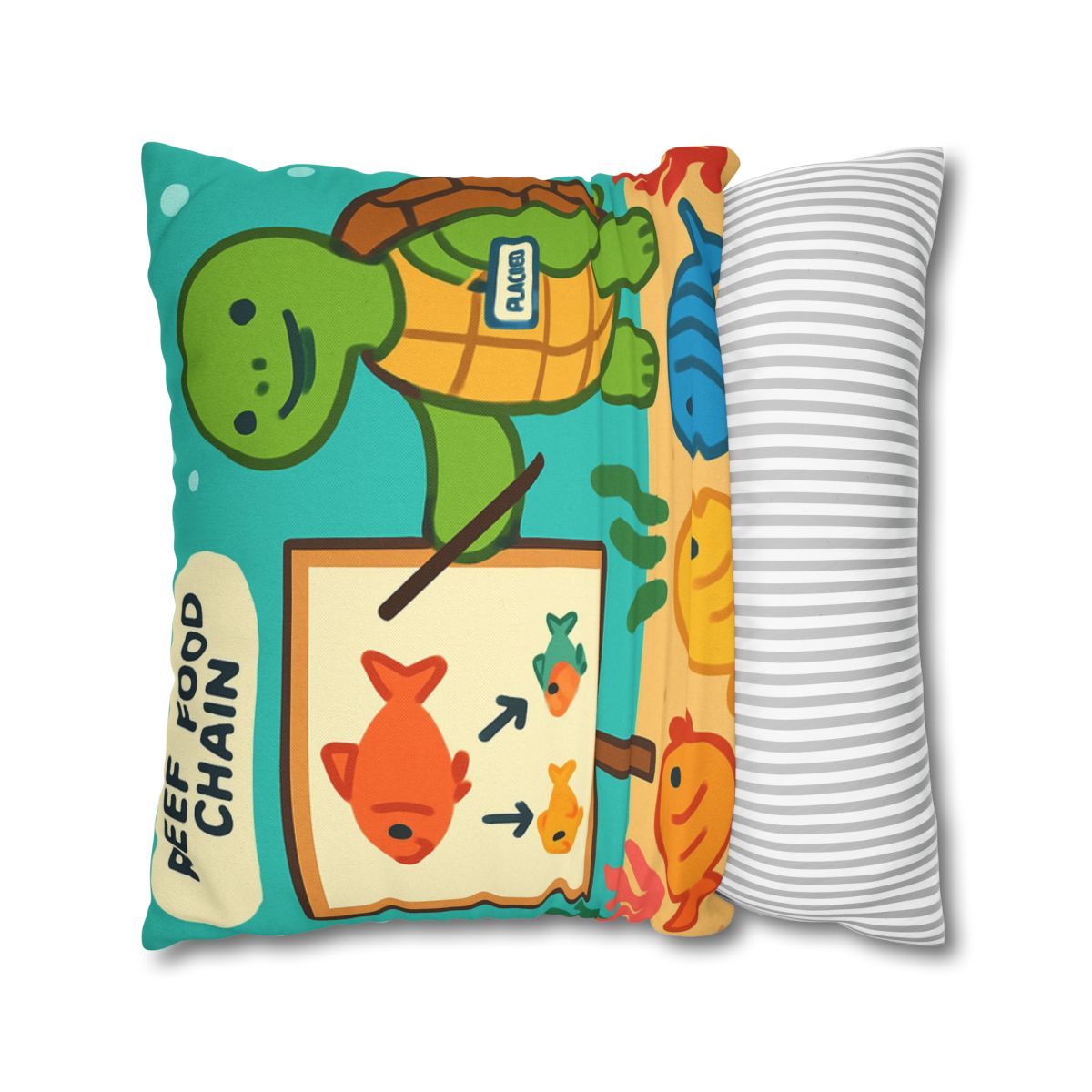 Coral Classroom Sea Turtle Guide trendy patterned pillow cases