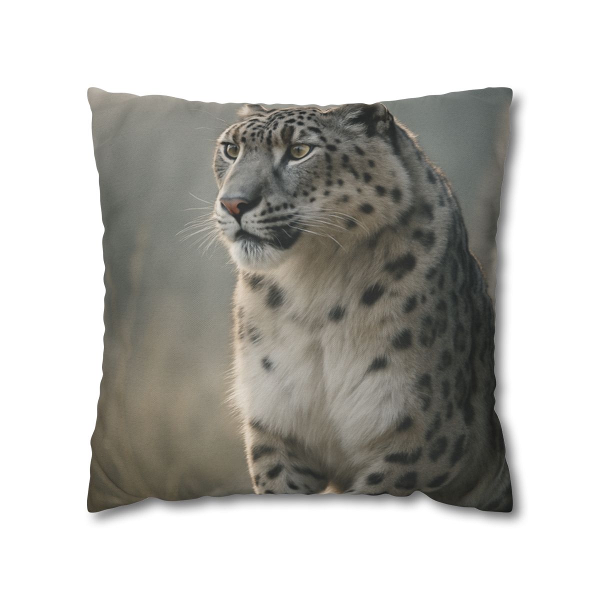Mist Veil Snow Leopard designer print pillow cases