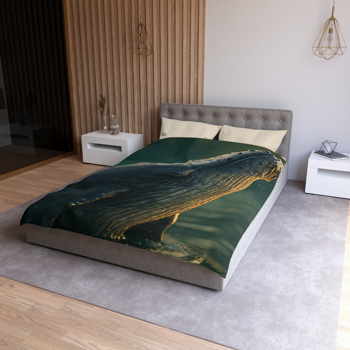 Silver Surge Humpback Whale soft comforter duvets