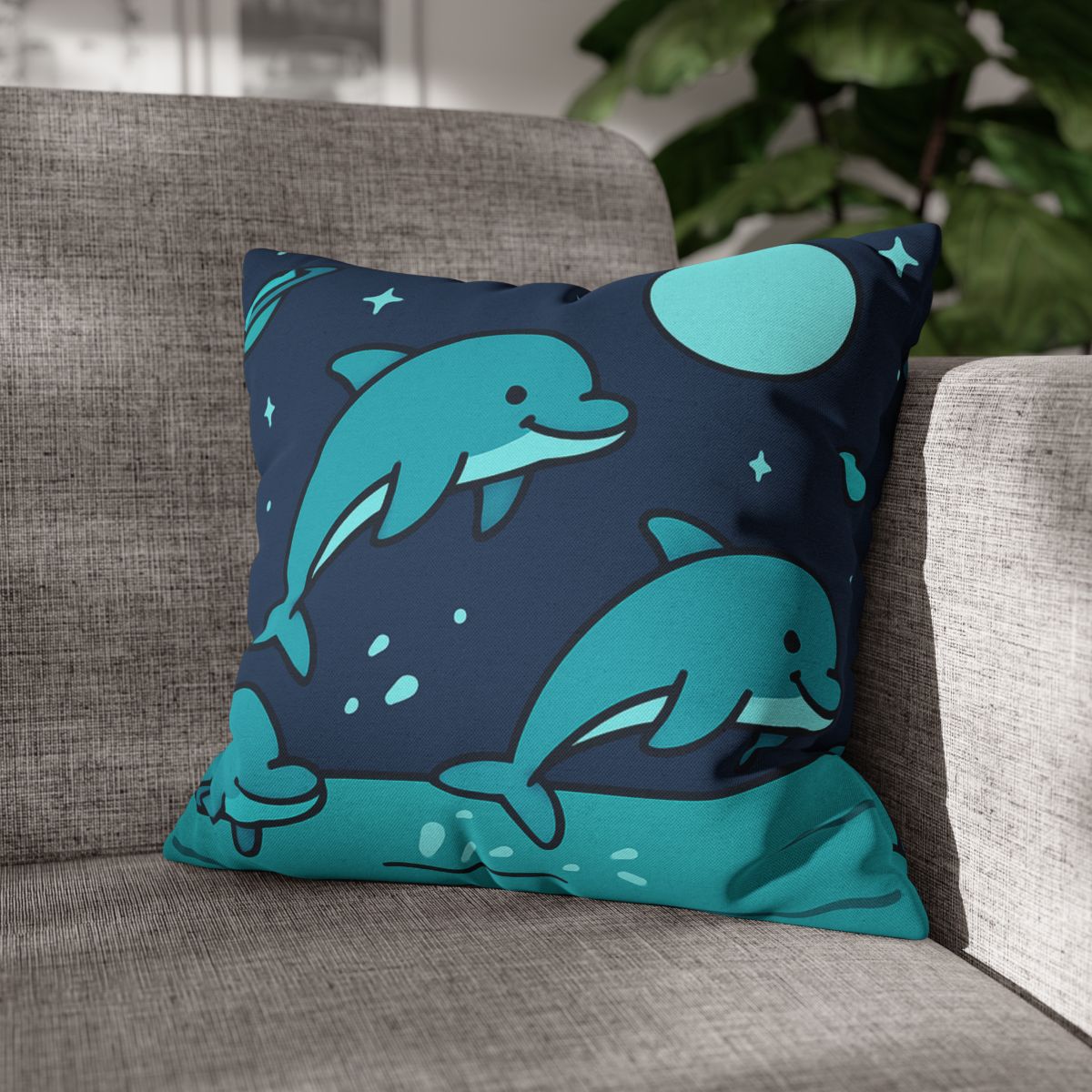 Starlight Sea And The Cosmic Dolphins custom pillow cases