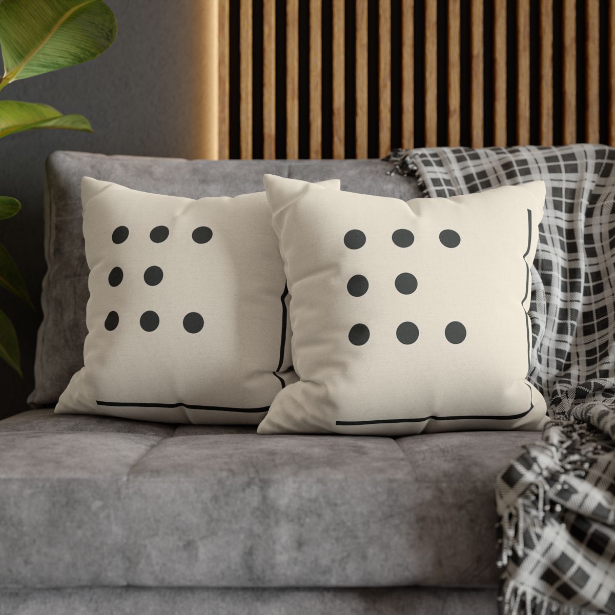 Sparse Dot Grid With Broken Frame trendy patterned pillow cases