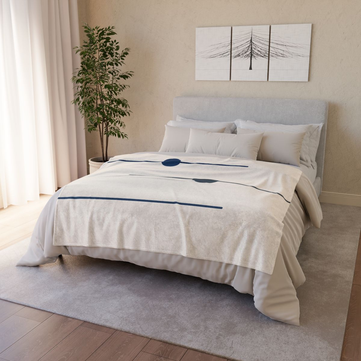 Orbital Line Array soft fleece blankets