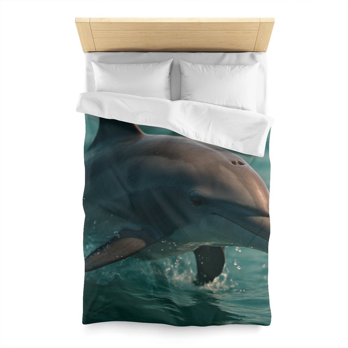 Silver Glide Bottlenose Dolphin personalized bedding duvets