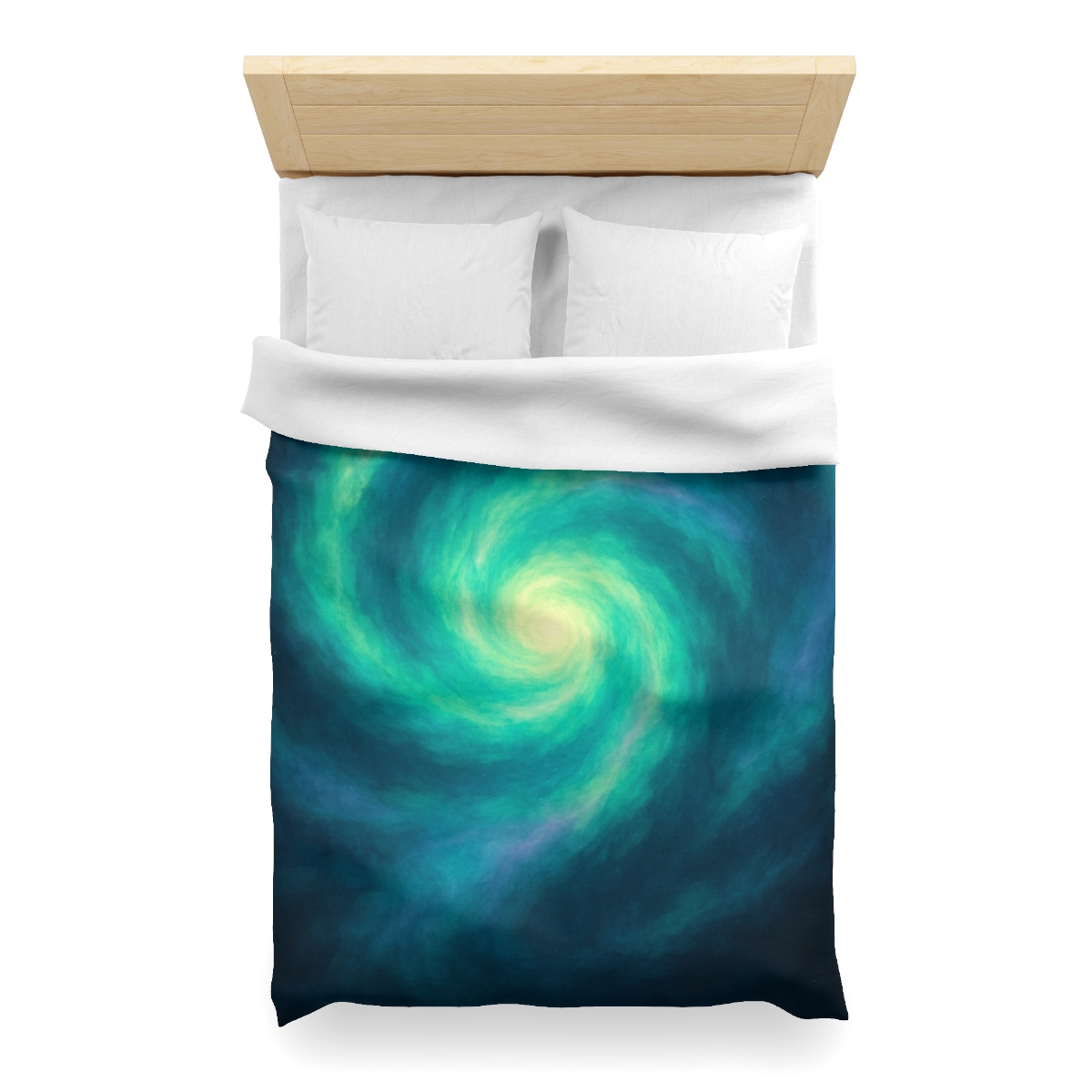 Aurora Halo Spiral designer printed duvets