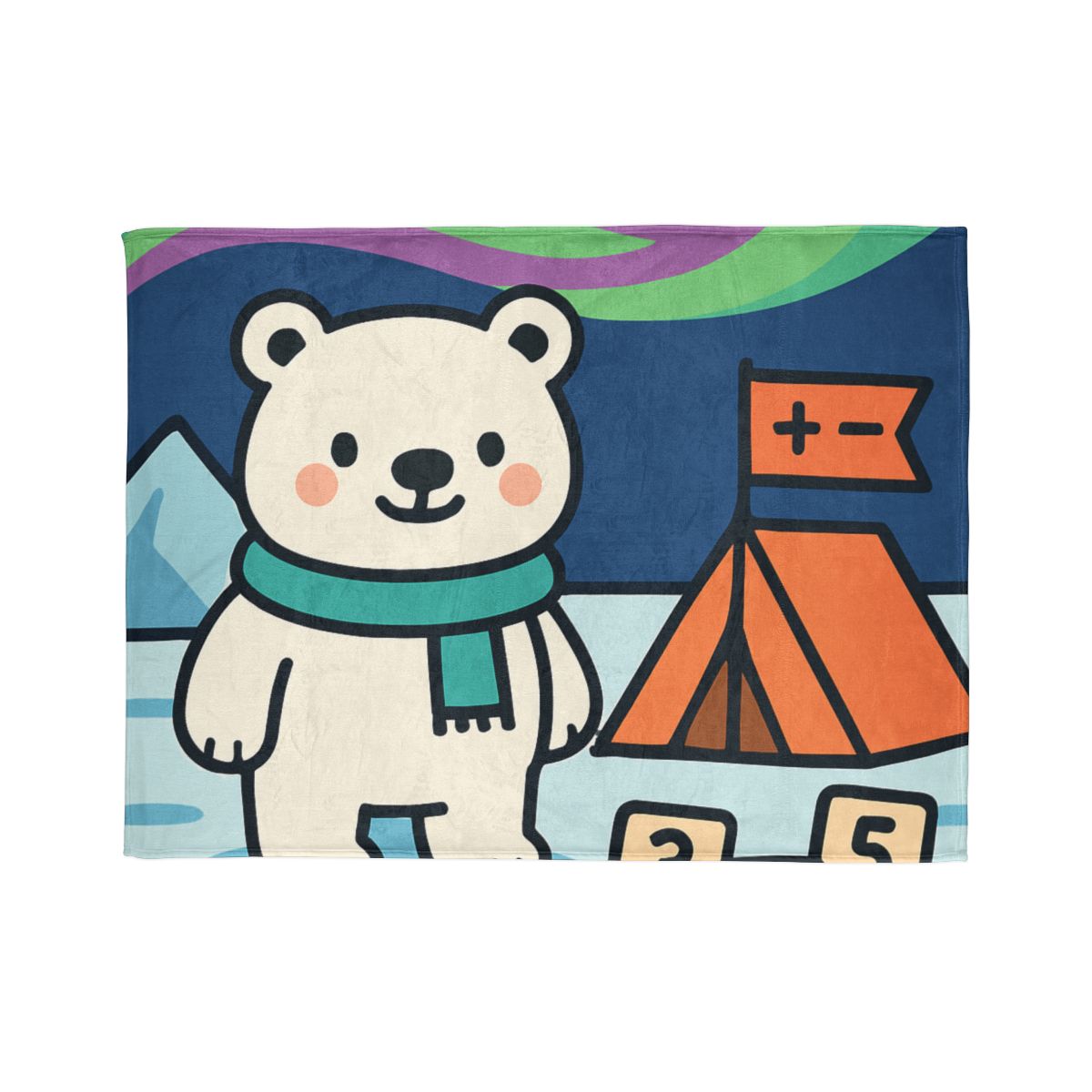 Polar Bear Aurora Math Camp custom blankets