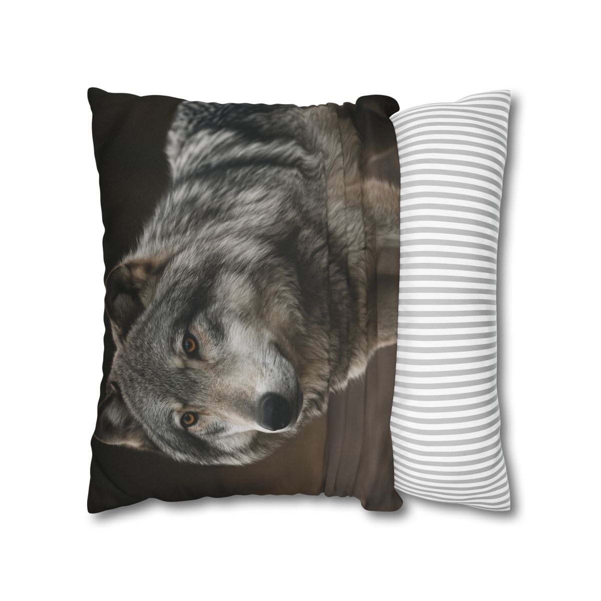 Silver Gaze Gray Wolf personalized pillow covers