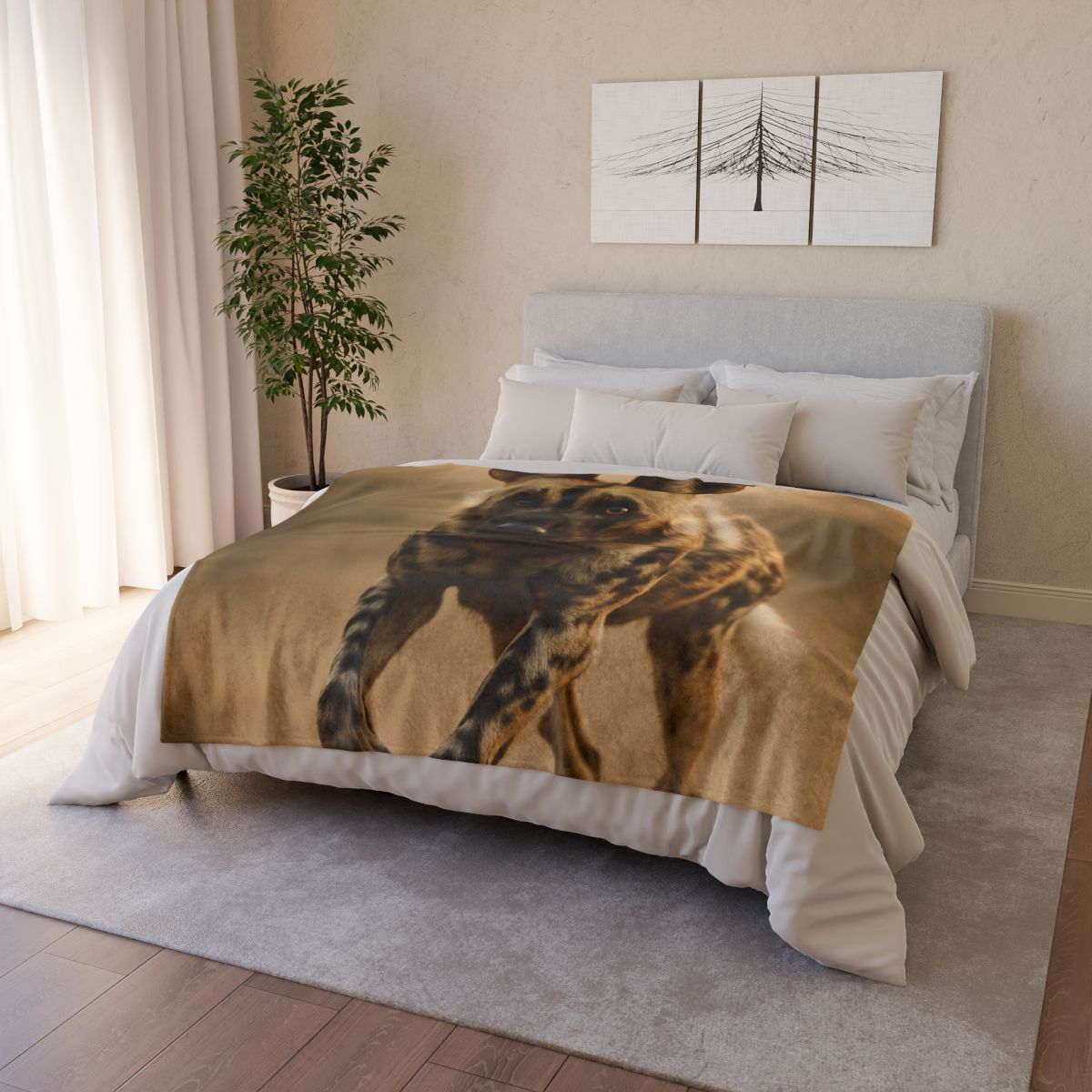 Starlit Scout African Wild Dog trendy patterned blankets