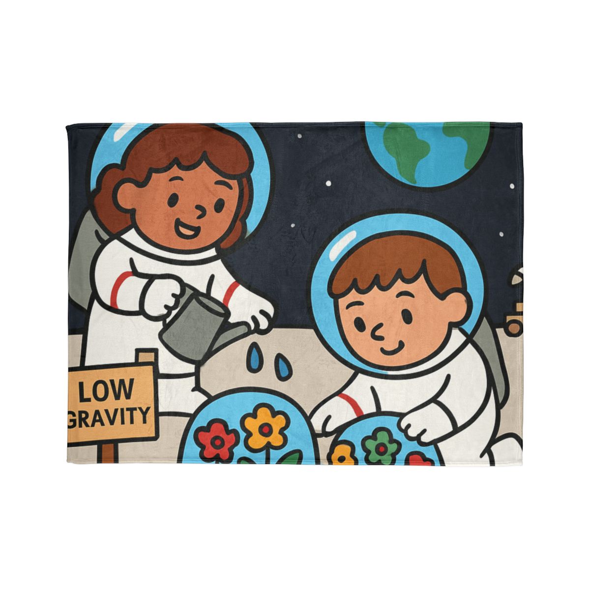Gravity Garden On The Moon designer printed blankets