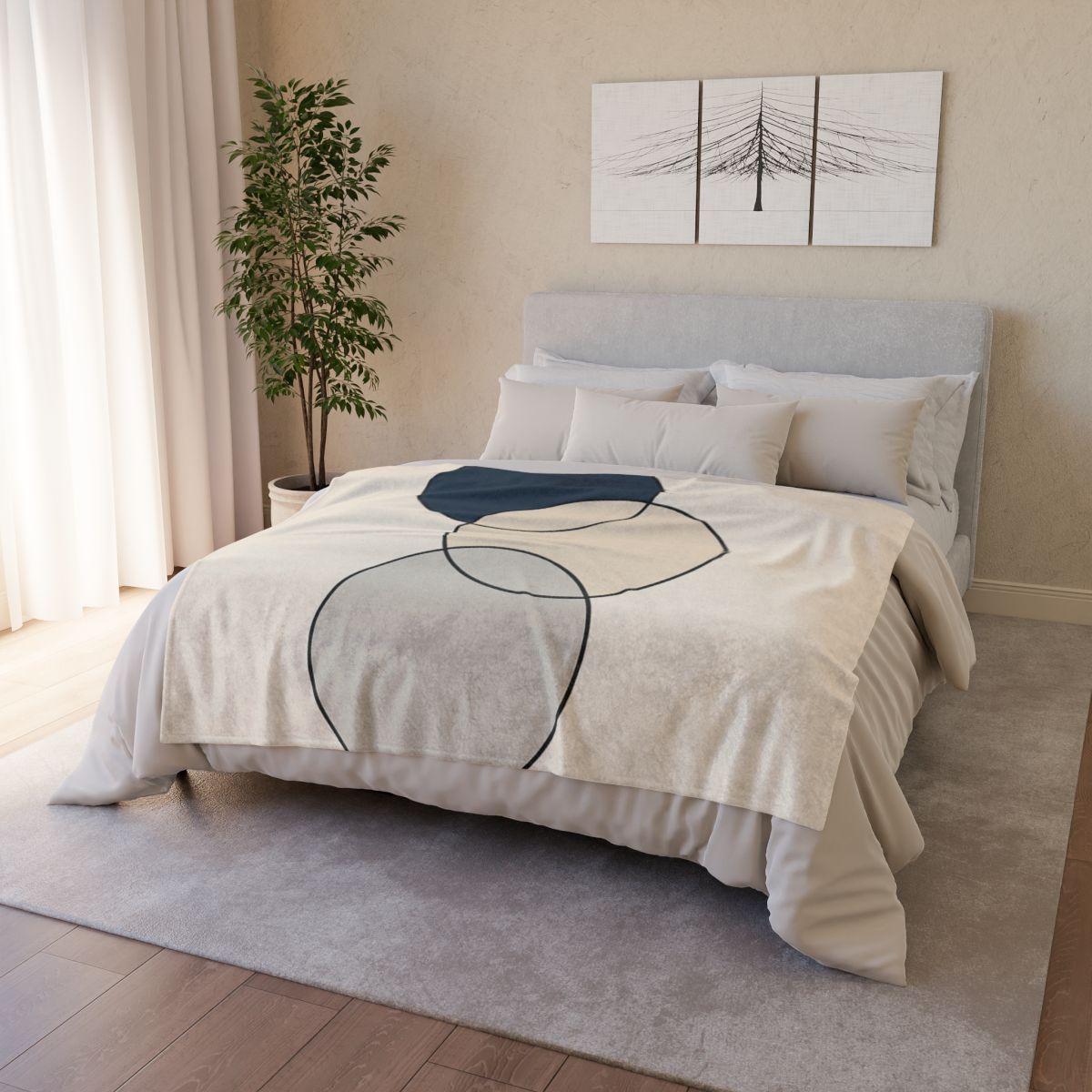 Staggered Trio Of Circles designer printed blankets