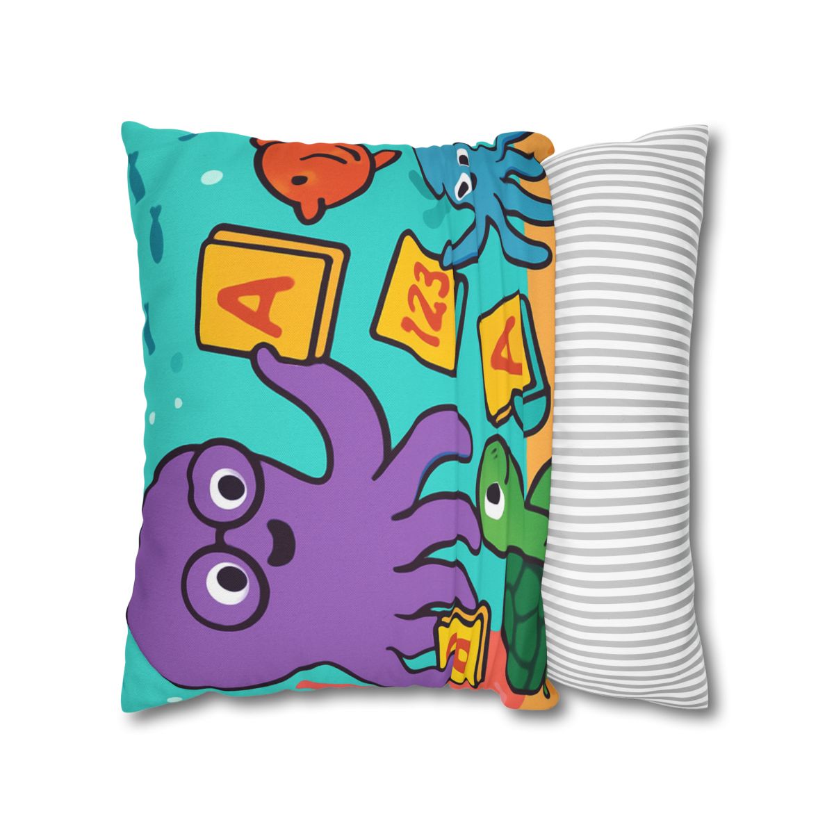 Octopus Librarian In Coral Reef School custom pillow cases