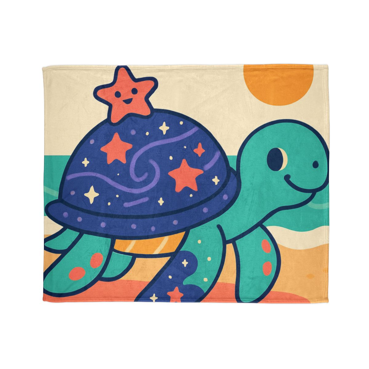 Galactic Seashell Turtle designer printed blankets