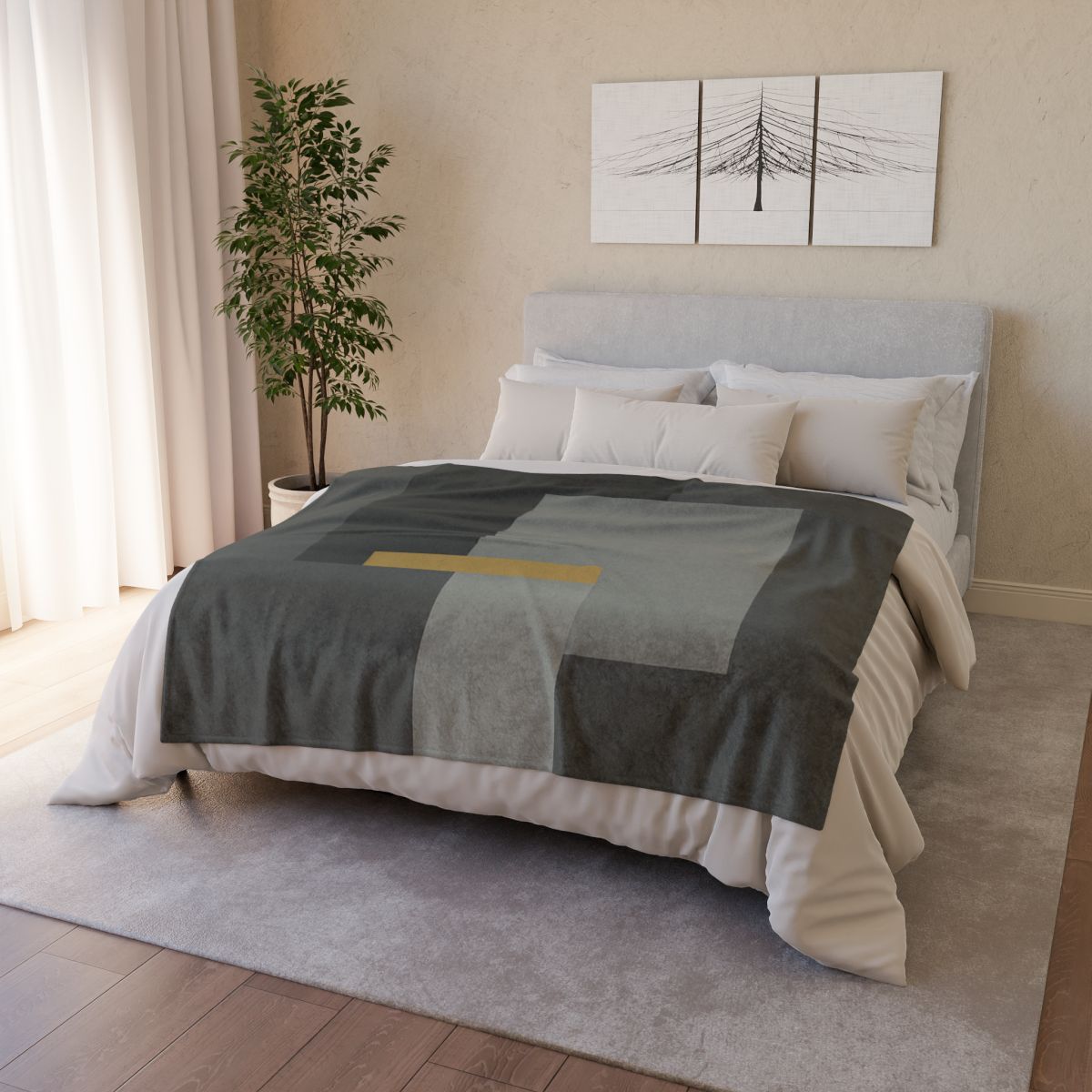 Offset Rectangles And Narrow Bridge soft fleece blankets
