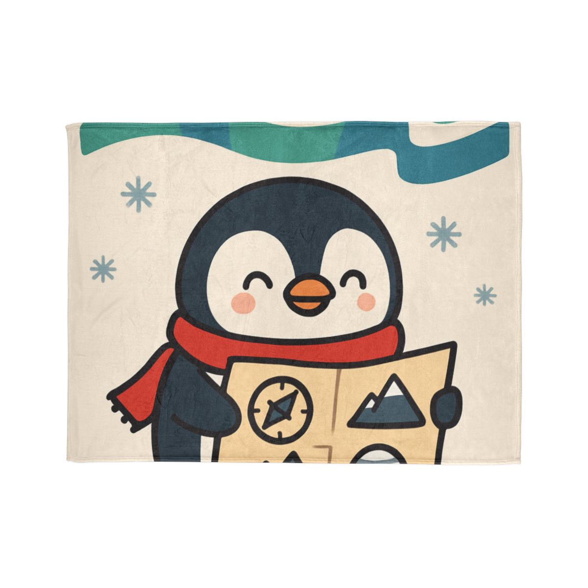 Polar Lights Penguin Map Quest stylish throw blankets