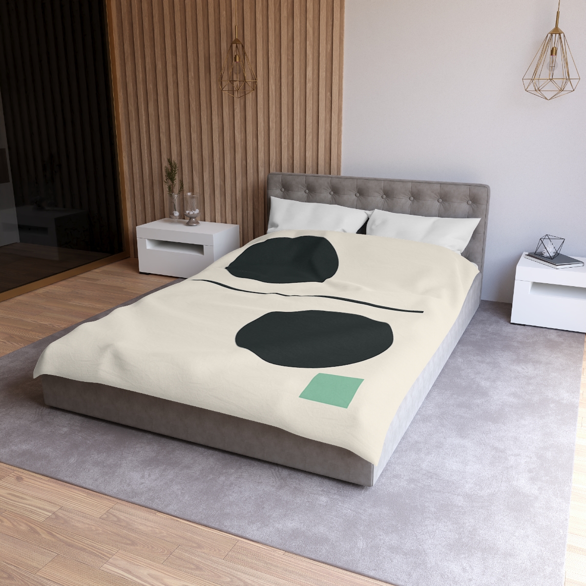 Offset Circle Bar Pairing soft comforter duvets