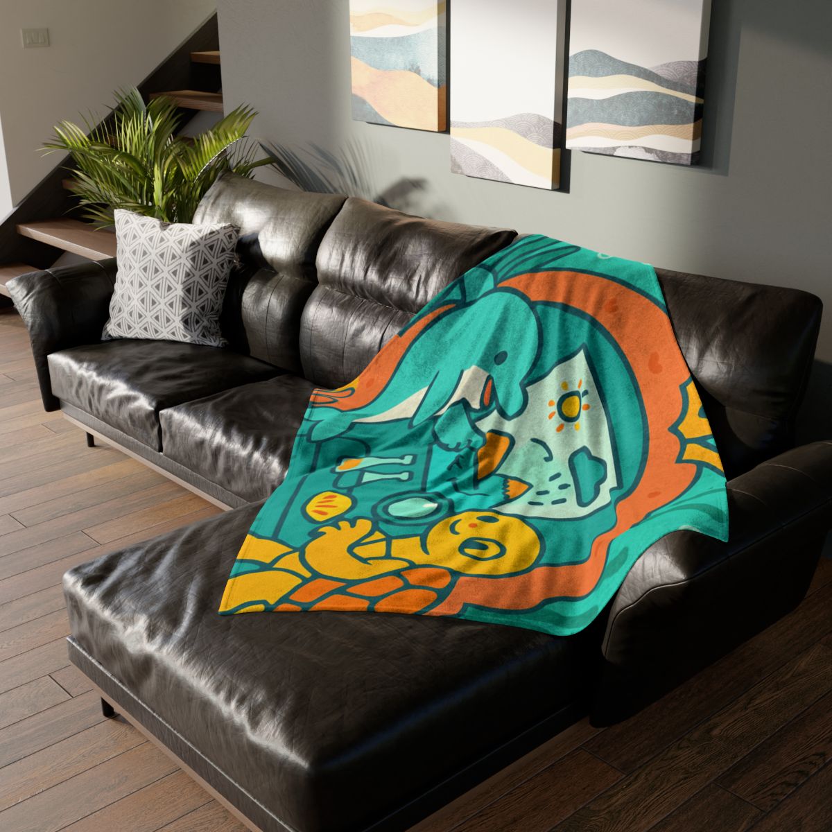Coral Reef Science Lab trendy patterned blankets