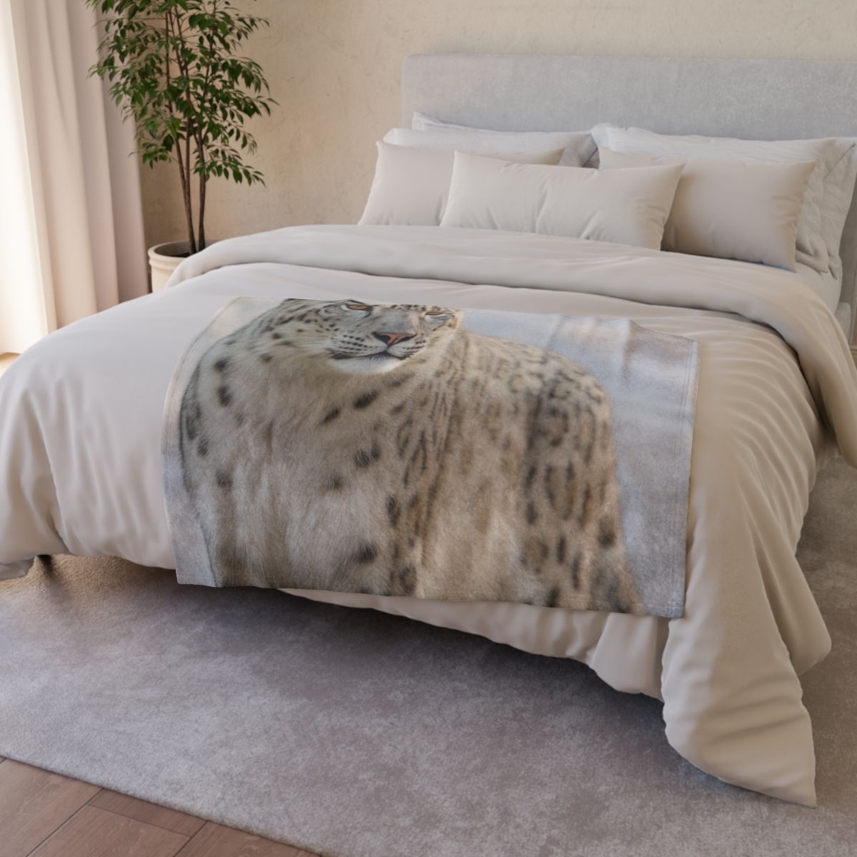 Summit Ghost Snow Leopard decorative home blankets