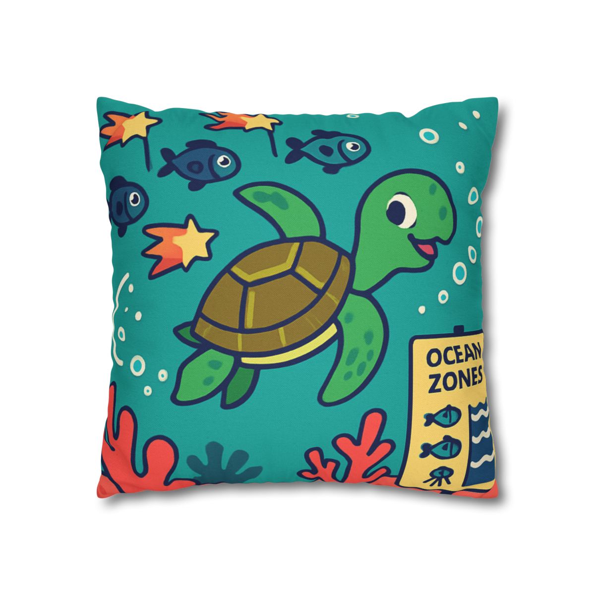 Coral Comet Turtle Parade trendy patterned pillow cases