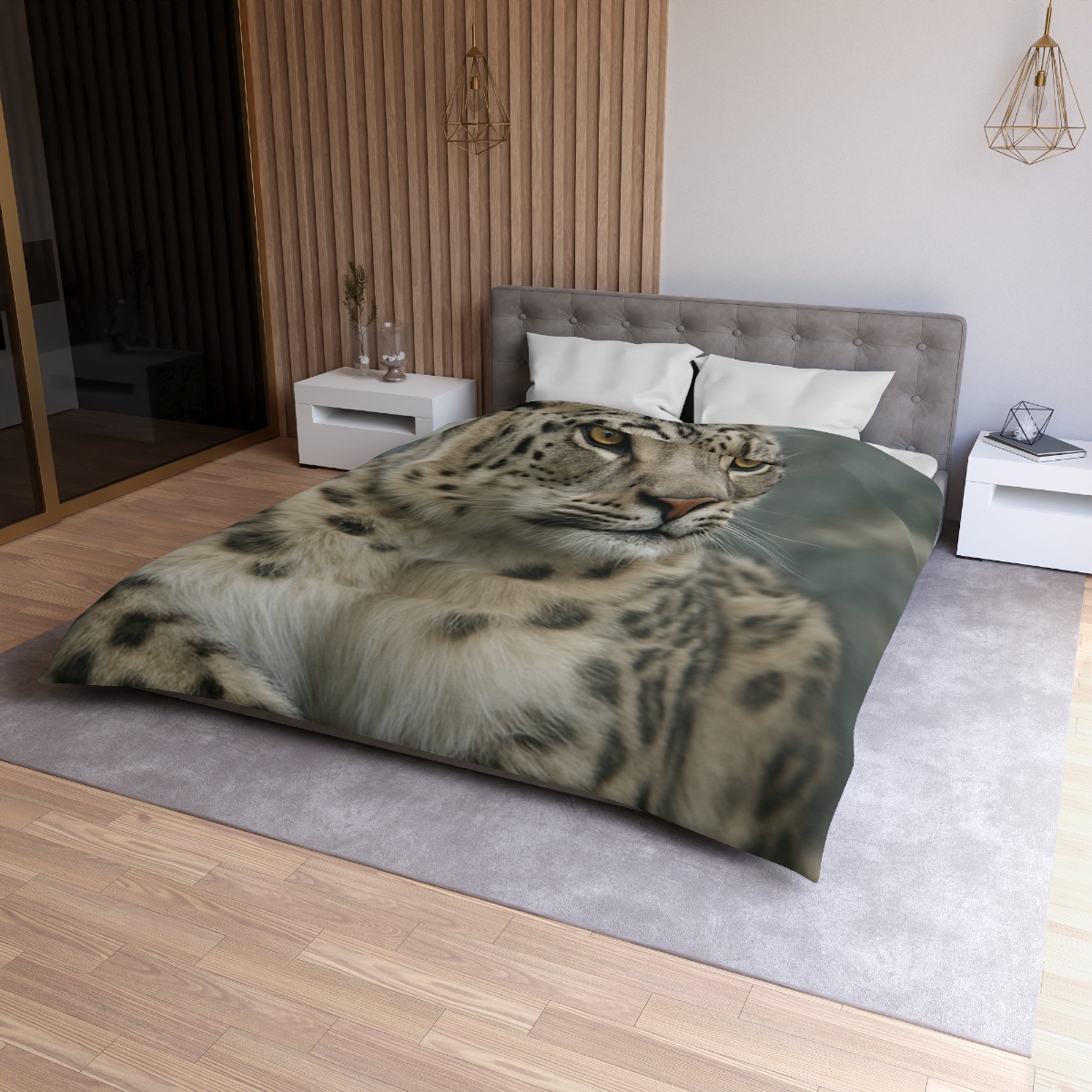 Highland Phantom Snow Leopard unique patterned duvets