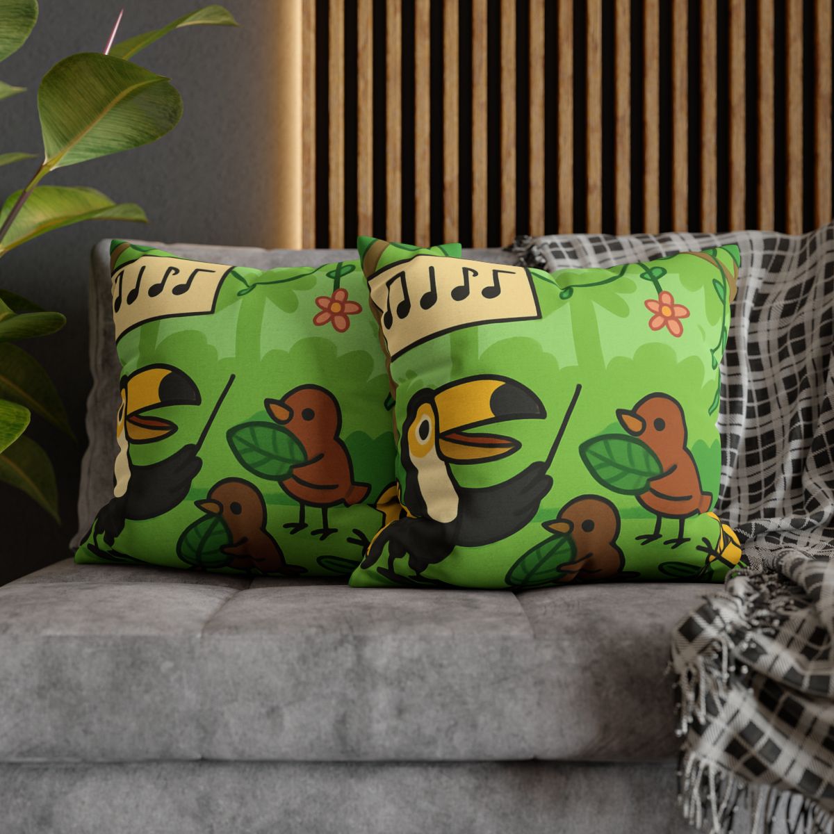 Rainforest Orchestra Of Birds stylish decorative pillowcases