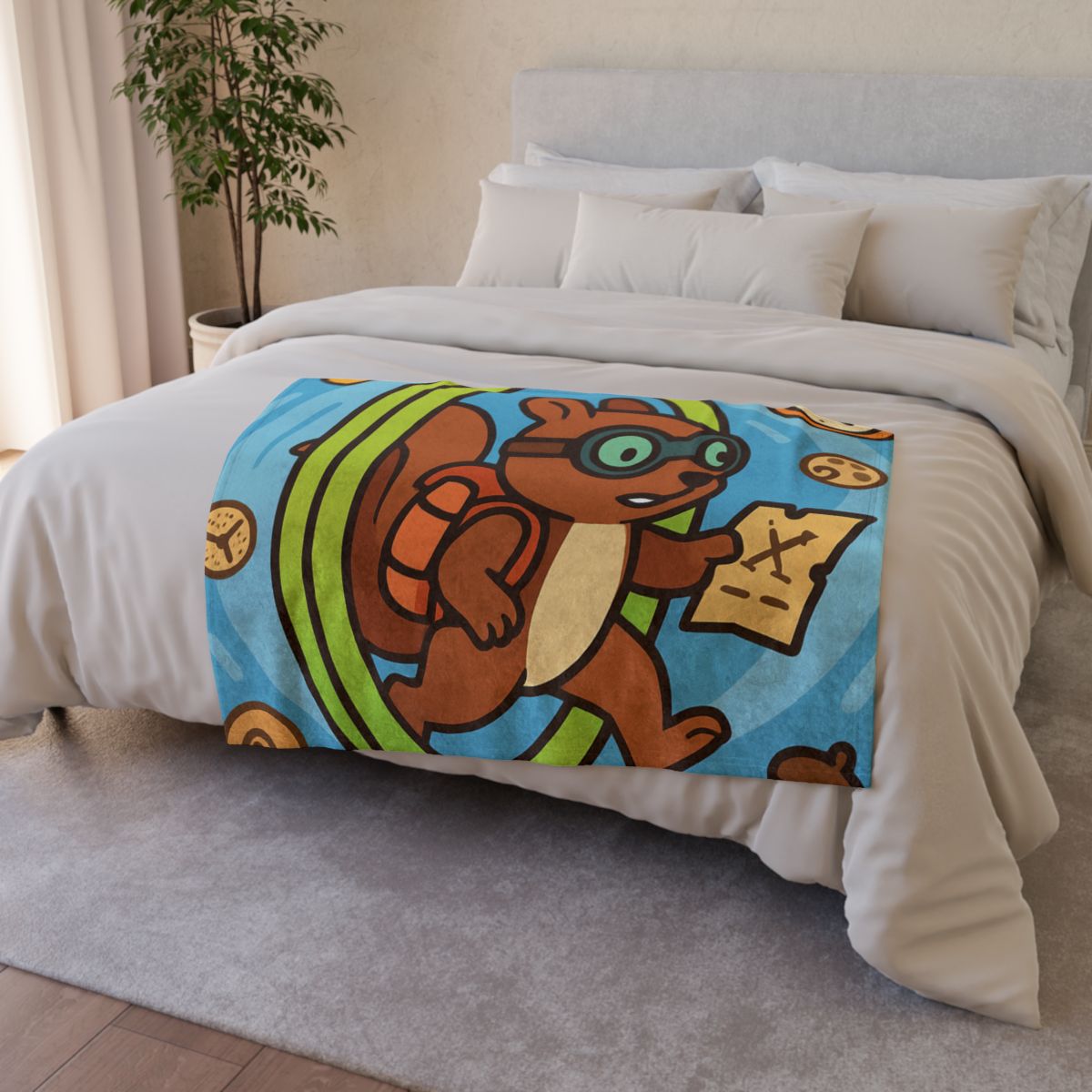 Time-Traveling Squirrel Explorer decorative home blankets