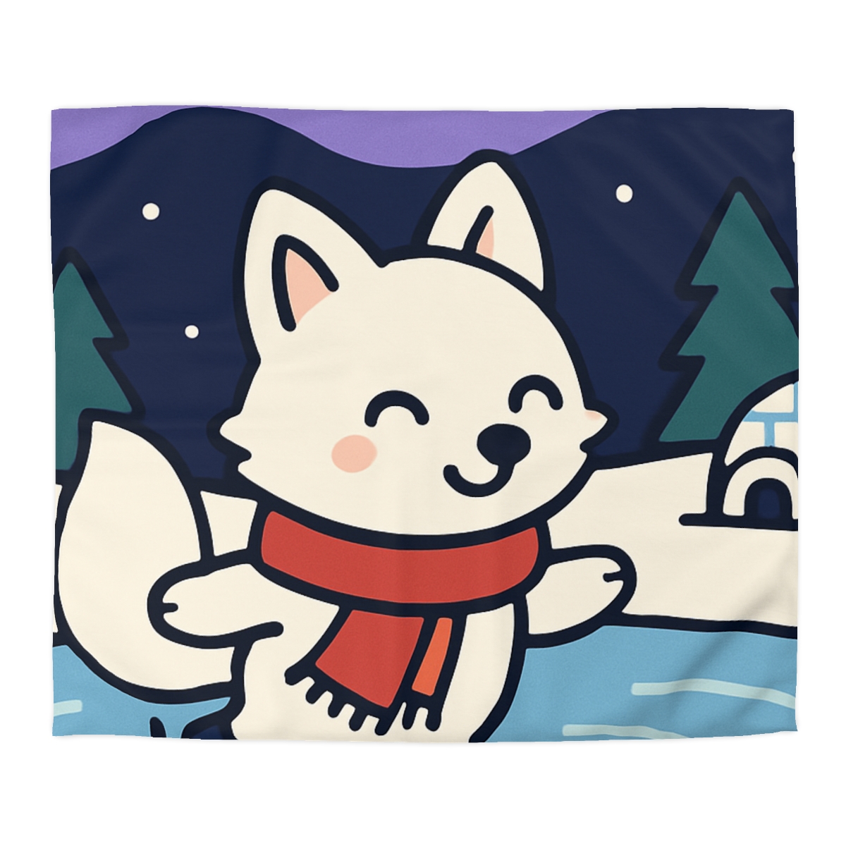 Aurora Snow Fox Skate Night custom duvets