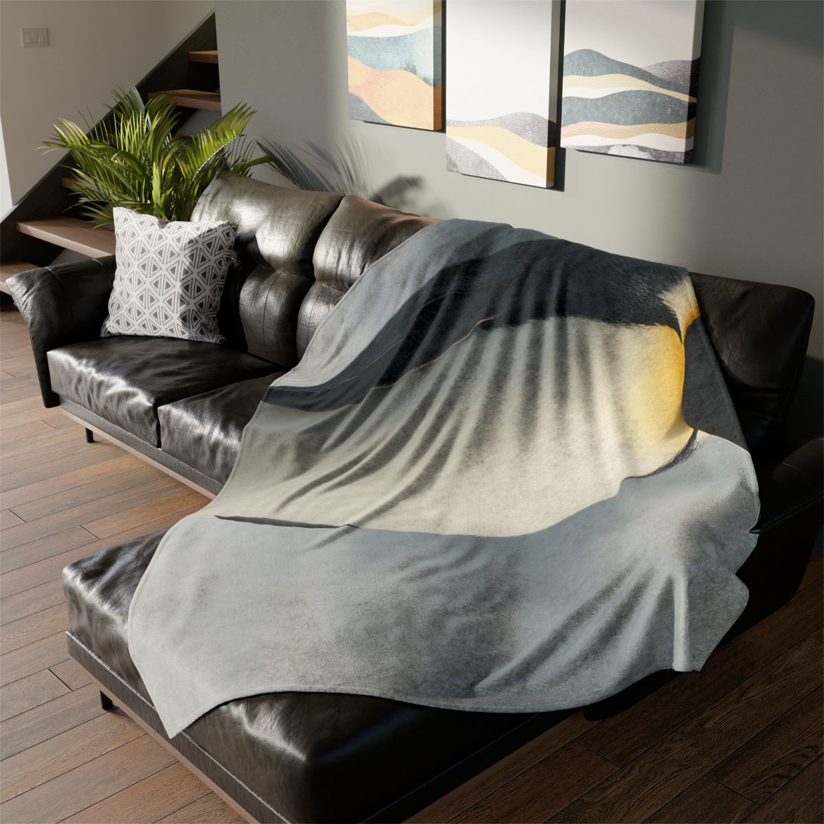 Moonlit Vigil Emperor Penguin personalized cozy blankets