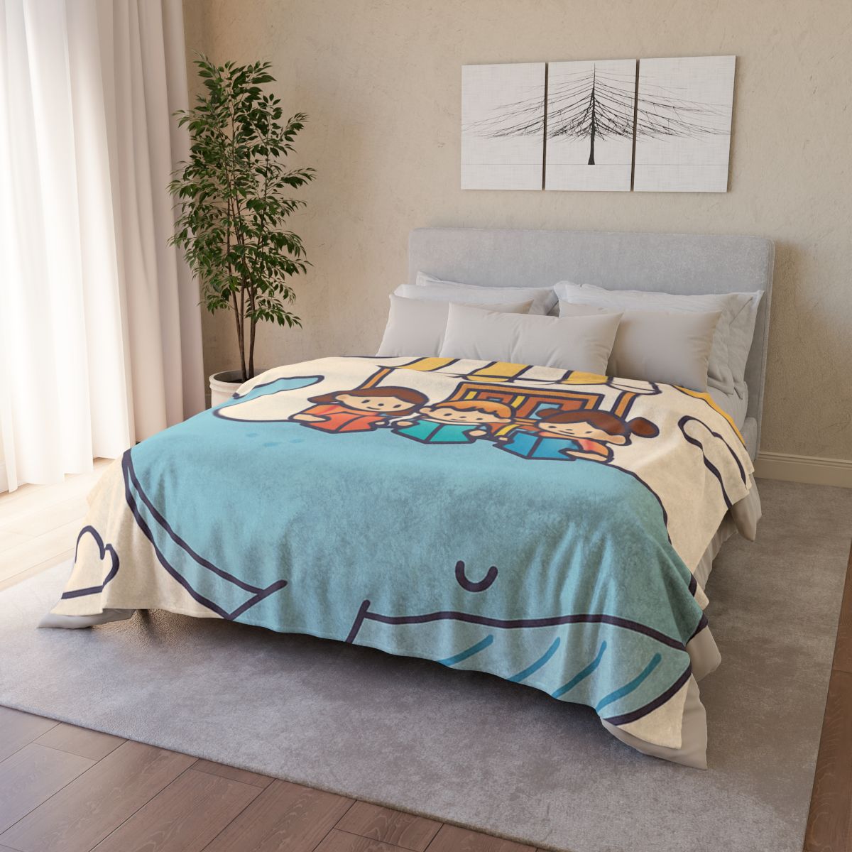 Sky Library On A Flying Whale unique gift blankets