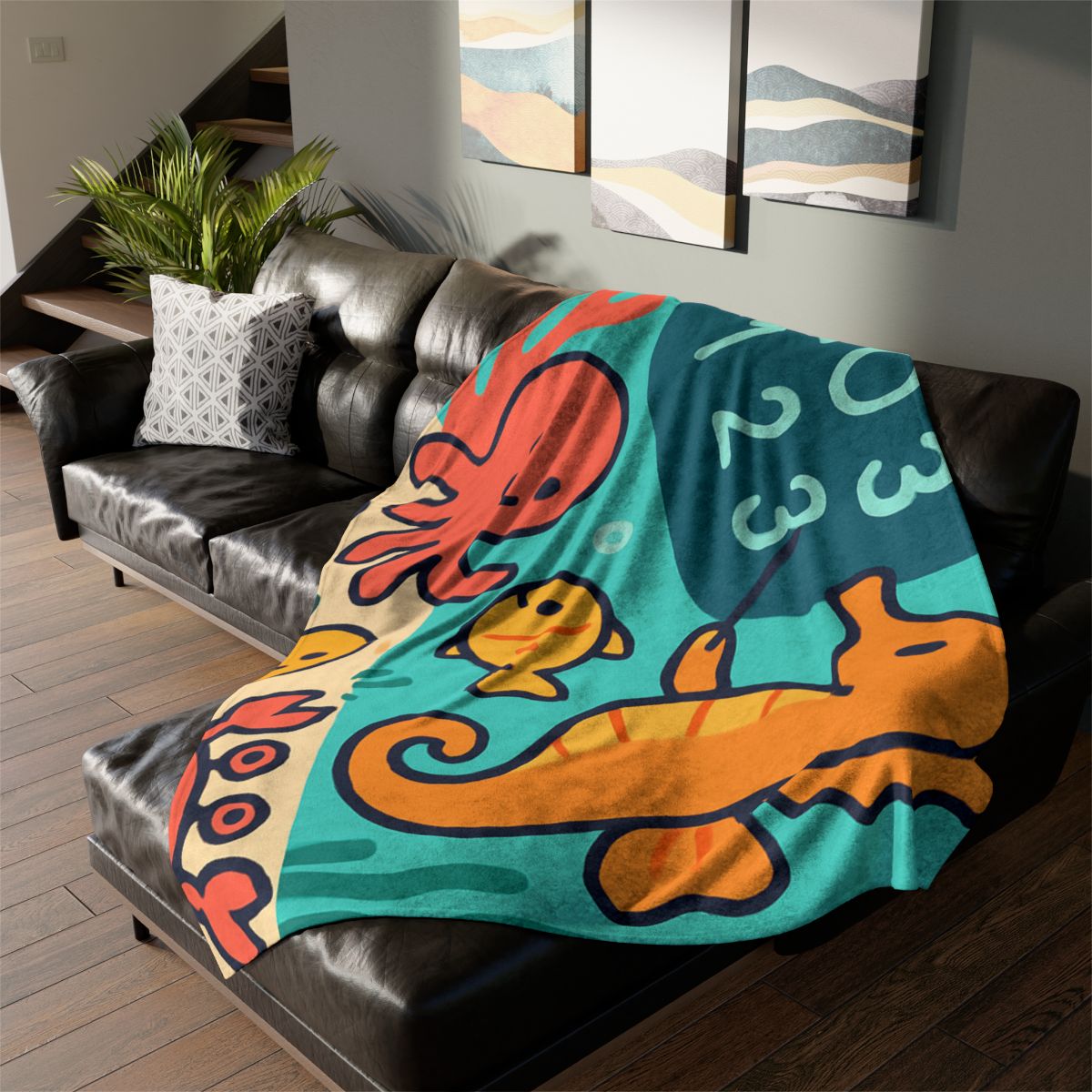 Coral Classroom With The Seahorse Teacher custom blankets