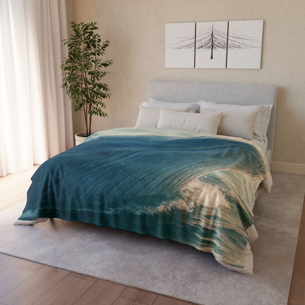Ocean Song Blue Whale personalized cozy blankets