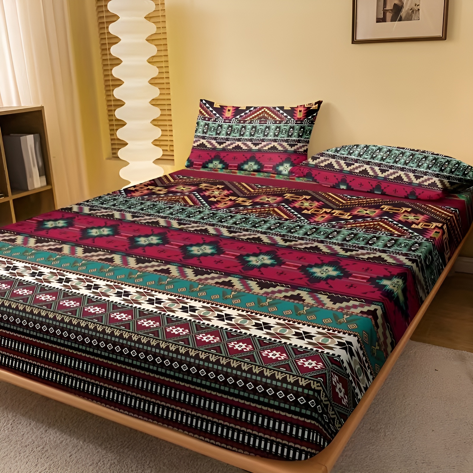 Bohemian Geometric Tribal Pattern Fitted Sheet