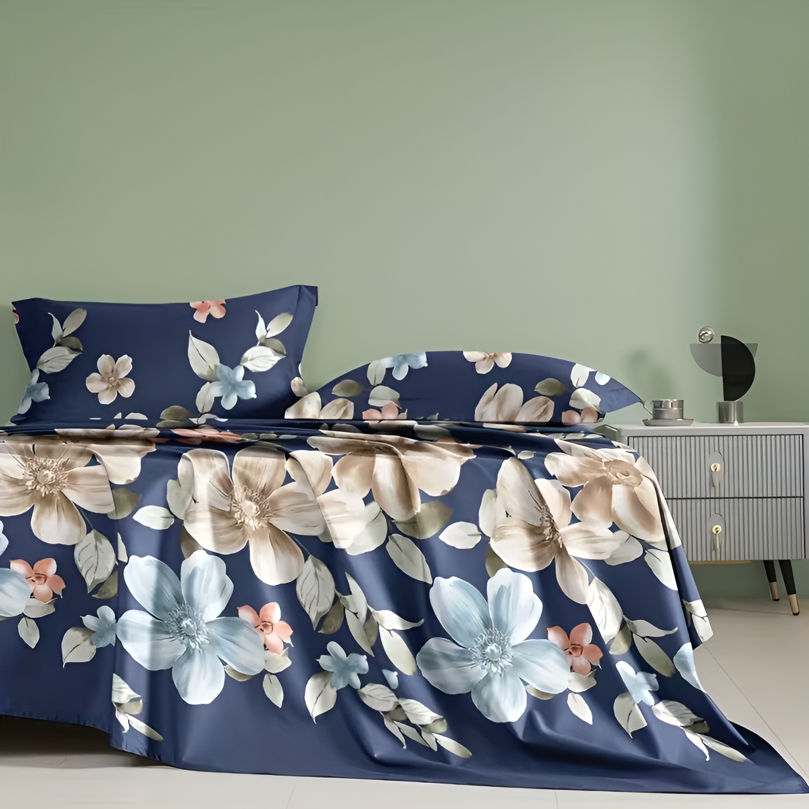 Luxury Botanical Floral Pattern Flat Sheet