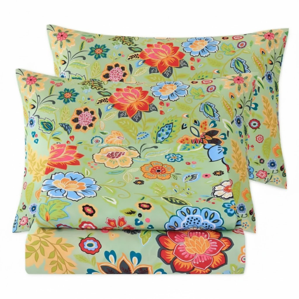 Pack Of 4 Floral Cooling Ultra Soft Bed Sheets