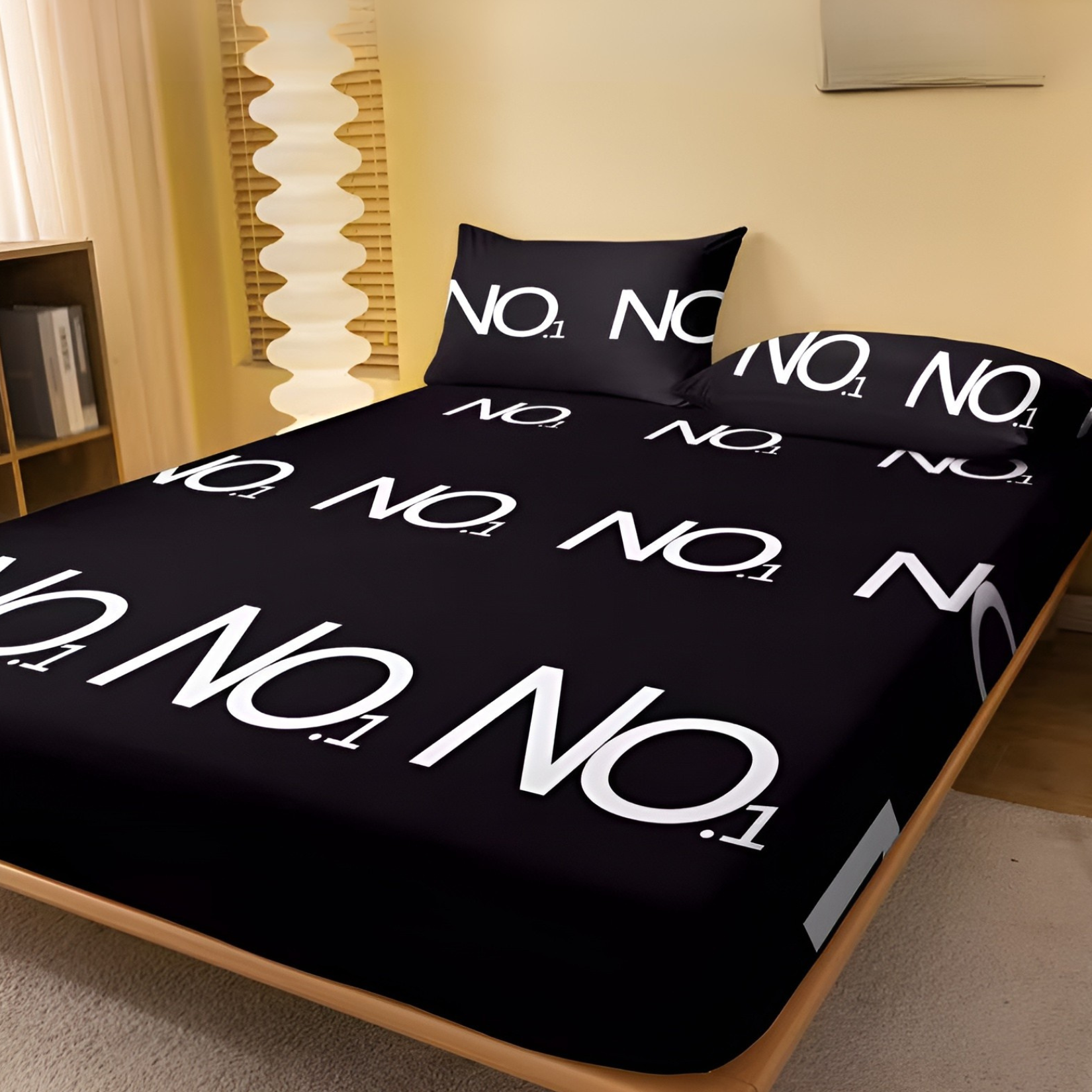 Modern Minimalist Number Pattern Fitted Sheet